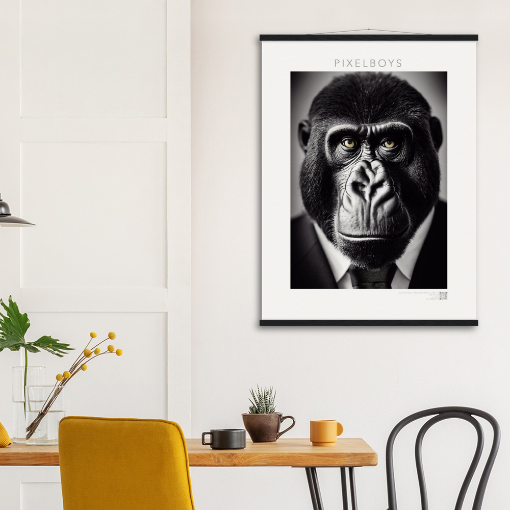 Poster mit Leisten (Holz) - Business Animals No. 1 "Albert" - Künstler: "John Grayst" Kunstdruck - Wandbild - Pixelboys - Atelier - Milano - Berlin - Munich - Madrid - New York - Dubai - Paris - Tokio - Rom - Lisbon - Ottawa - Bern Switzerland - Amsterdam - Seoul - Vancouver -