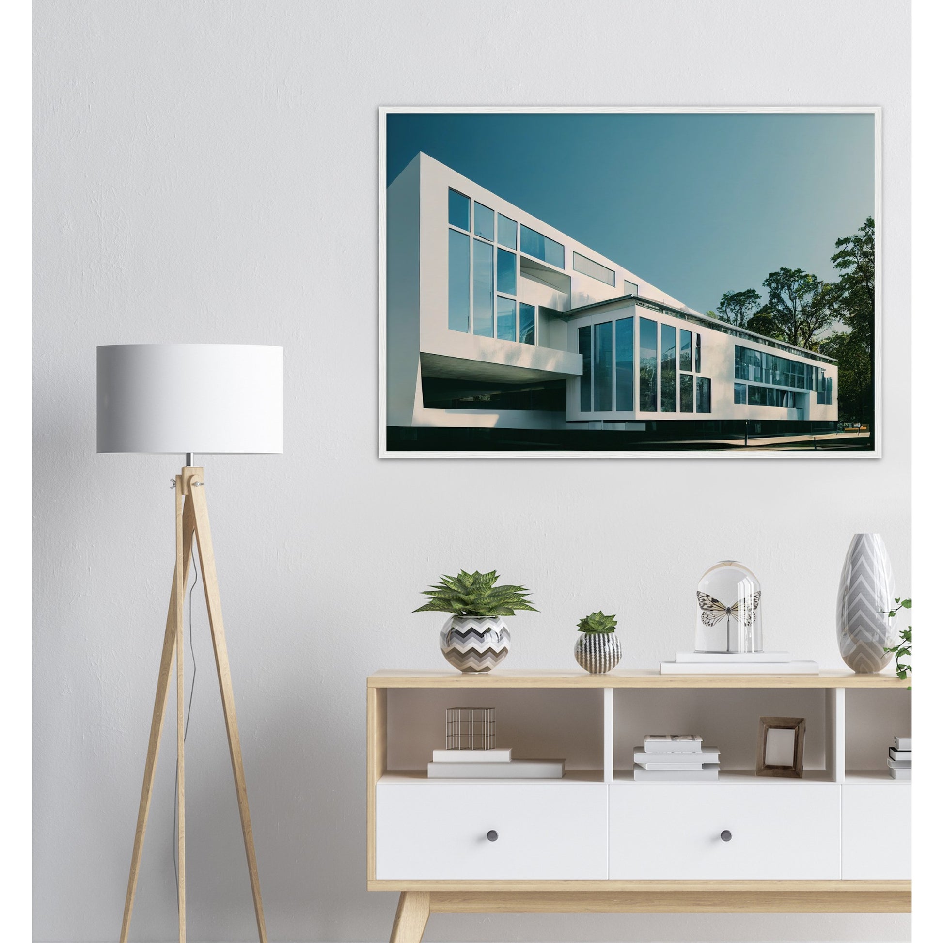 Poster mit Rahmen (Holz) - Museumsqualität - Modern Architecture - Barcelona - Fineart - Wandkunst - Poster with frame - vintage architecture - future architecture spain - home castle - artwork - art brand - printed cup personalized - pixelboys - madrid - Kunstdrucke - wandbilder - wall art - Kunst auf Tassen - Office Poster - Gastrotassen - Wanddekoration - Geschenkidee - Skyline - Barcelona - city Architecture - urbanism -