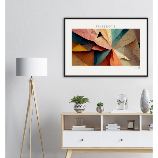 Poster Set mit Rahmen aus Holz - Paper Fall-No. 3: "Autumn Swirl" - "Herbstwirbel" - Künster: John Grayst - Pixelboys - Herbst Poster - Herbst Motive