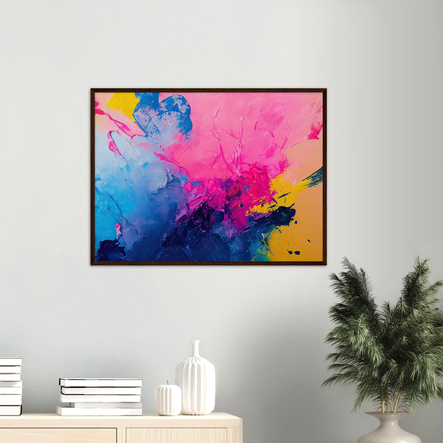 Poster mit Rahmen (Holz) in Museumsqualität - Color Splash - Art of Cubism - Fineart - bunt - Wandkunst - Colorfull - Poster with frame - Abstract Blue Kollektion - artwork - art brand - printed cup personalized - pixelboys - Kunstdrucke - wandbilder - wall art - Kunst auf Tassen - vintage art - Office Poster - Gastrotassen - Wanddekoration - Geschenkidee  - political peace - Baloon - Geschenkidee - Acrylkunst - Geschenkidee - Office Poster - Acryldruck - Abstrakte Kunst