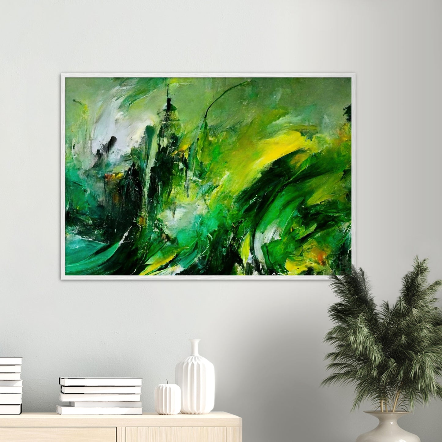 Poster mit Holzrahmen - „Revenge of Nature“ - The Capitol - Washington D.C. - Ölgemälde - Capitol - Abstract - USA - Planet - Fineart - Green Sea - Wandkunst - Holzrahmen - Poster with frame - Abstract Green - artwork - art brand - printed cup personalized - Holzleisten - pixelboys - Kunstdrucke - wandbilder - wall art - Kunst auf Tassen  - Office Poster - Gastrotassen - Wanddekoration - Fineart  - Colorfull - Dynamic - Acrylkunst - Geschenkidee - Office Poster - Acryldruck - Abstrakte Kunst -