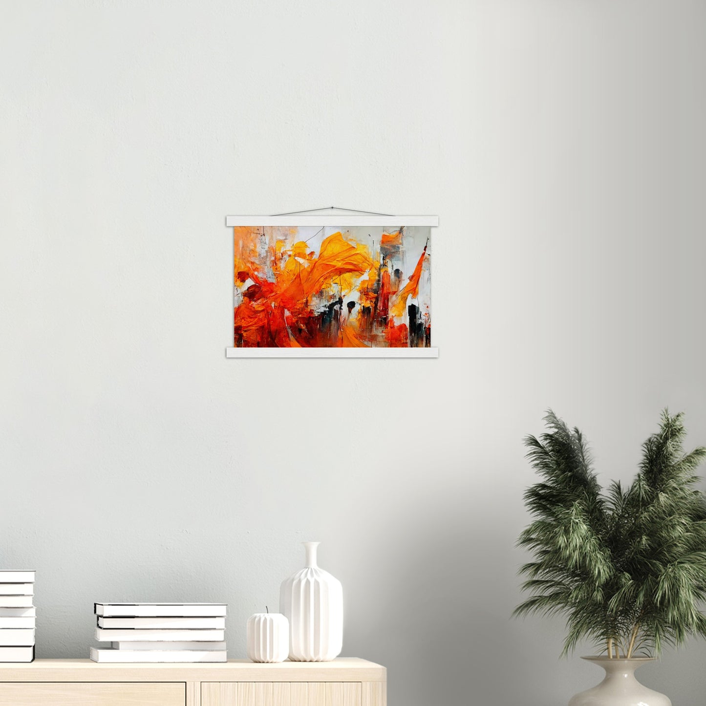 Poster mit Holzleisten - “Urban Indian Summer“ - autumn - Neu-Delhi - Kalkutta- Ölgemälde - Abstract - India Art - Posterleisten - Fineart - Posterrahmen  - Wandkunst - Holzrahmen - Poster with frame - Abstract Orange - artwork - art brand - printed cup personalized - Holzleisten - pixelboys - Kunstdrucke - wandbilder - wall art - Kunst auf Tassen  - Office Poster - Gastrotassen - Wanddekoration - Fineart - Dynamic - Acrylkunst - Geschenkidee - Office Poster - Acryldruck - Abstrakte Kunst -