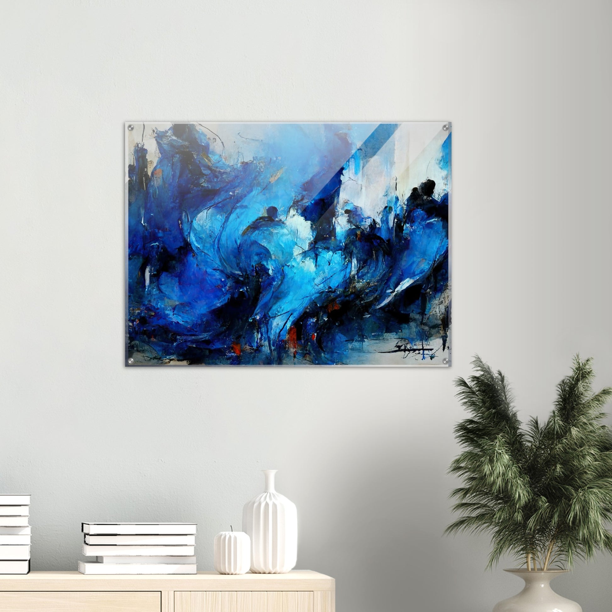 Acrylbild auf Glas in Museumsqualität - Blue Revolution - Art of Cubism - Fineart - Peace - Wandkunst - Mankind - Poster with frame - Abstract Blue Kollektion - artwork - art brand - printed cup personalized - pixelboys - Kunstdrucke - wandbilder - wall art - Kunst auf Tassen - vintage art - Office Poster - Gastrotassen - Wanddekoration - Geschenkidee  - political peace - freedom - uno - Geschenkidee - Acrylkunst - blauhelme - Geschenkidee - Office Poster - Acryldruck -