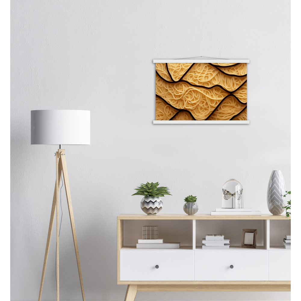 Poster mit Leisten - Spaghetti in shape - Pasta Love - Italien - China - Restaurant - Nudeln - Pasta - Teigwaren  - Wandkunst - Kunstdruck - Acryldruck - Kunstwerk - Office Poster - Poster mit Rahmen - Kaffee Tasse - Poster mit Leisten - Bedruckte Tassen - Kunst Marke - Art Brand - Kunstdrucke - Papier: 250g/qm - Künstler: Pixelboys - Poster with frame - Geschenkidee - Atelier Rome - Atelier Bologna - Atelier Milano -