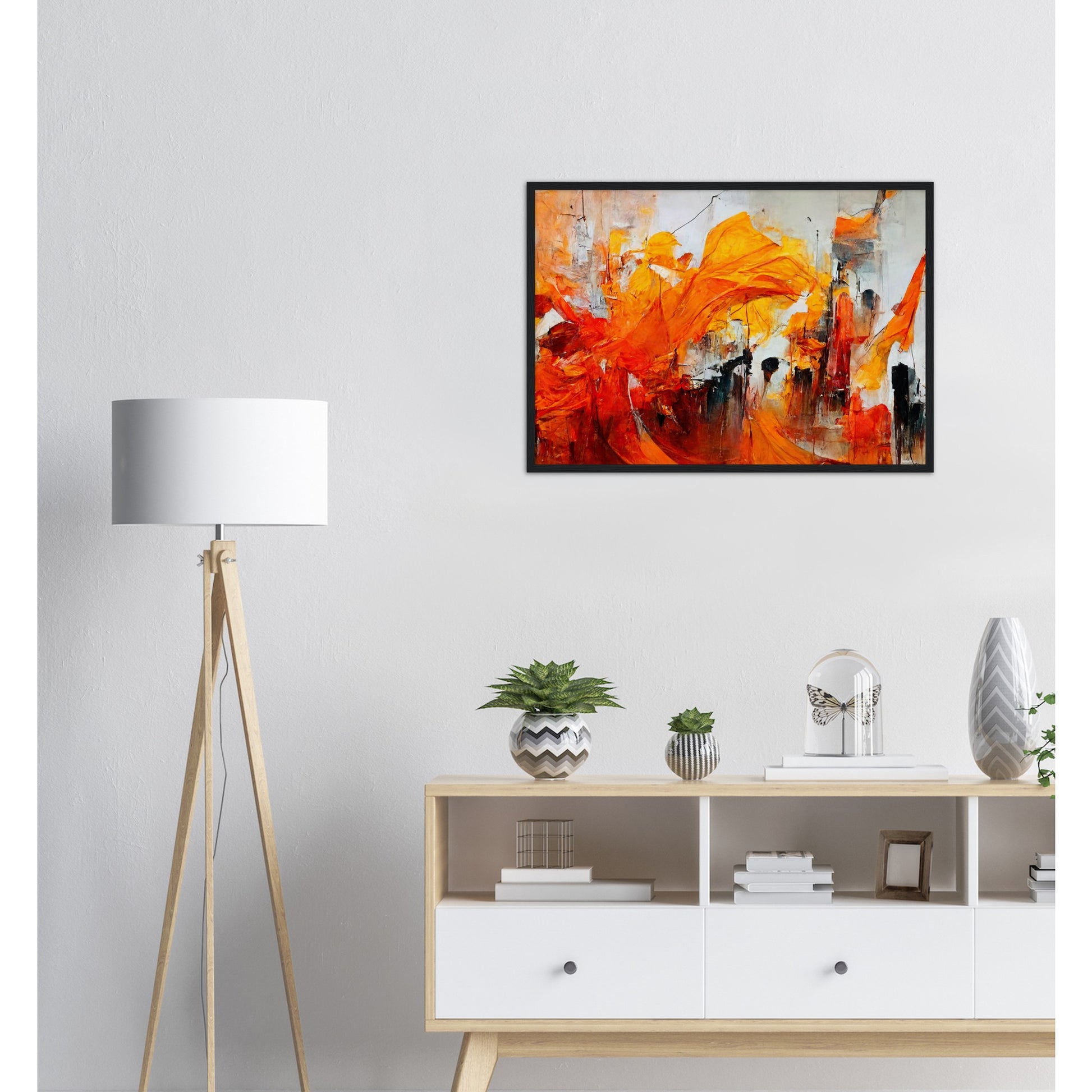 Poster mit Holzrahmen - in Museumsqualität - “Urban Indian Summer“ - autumn - Neu-Delhi - Kalkutta- Ölgemälde - Abstract - India Art - Posterleisten - Fineart - Posterrahmen  - Wandkunst - Holzrahmen - Poster with frame - Abstract Orange - artwork - art brand - printed cup personalized - Holzleisten - pixelboys - Kunstdrucke - wandbilder - wall art - Kunst auf Tassen  - Office Poster - Gastrotassen - Wanddekoration - Fineart  - Acrylkunst - Geschenkidee - Office Poster - Acryldruck - Abstrakte Kunst -