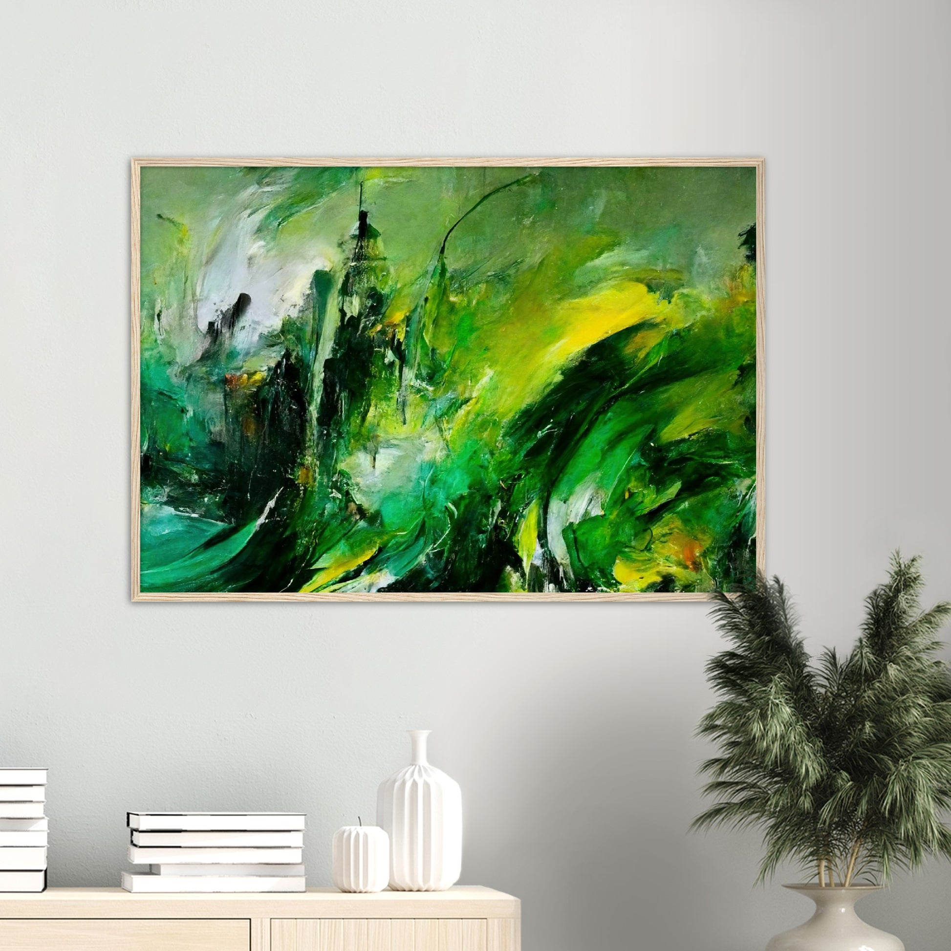 Poster mit Holzrahmen - „Revenge of Nature“ - The Capitol - Washington D.C. - Ölgemälde - Capitol - Abstract - USA - Planet - Fineart - Green Sea - Wandkunst - Holzrahmen - Poster with frame - Abstract Green - artwork - art brand - printed cup personalized - Holzleisten - pixelboys - Kunstdrucke - wandbilder - wall art - Kunst auf Tassen  - Office Poster - Gastrotassen - Wanddekoration - Fineart  - Colorfull - Dynamic - Acrylkunst - Geschenkidee - Office Poster - Acryldruck - Abstrakte Kunst -