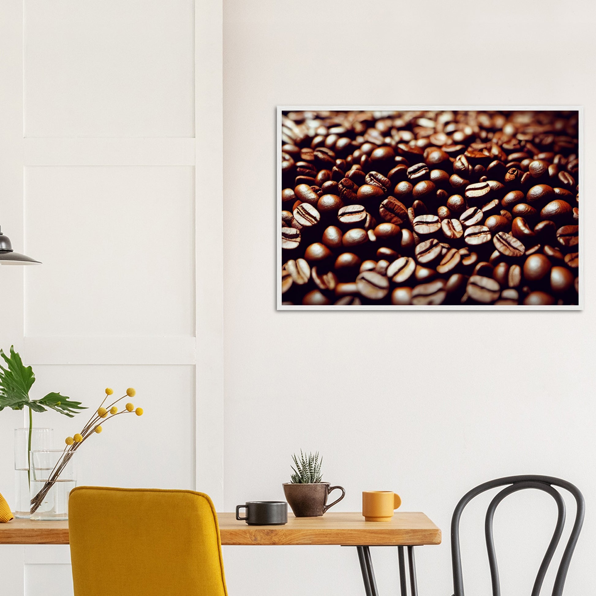 Poster mit Rahmen (Holz) in Museumsqualität - Coffee Beans - Personalisierbar - customized - Coffee Passion - Wandkunst - Kunstdruck - Acryldruck - Kunstwerk - Office Poster - Poster mit Rahmen - Kaffee Tasse - Poster mit Leisten - Bedruckte Tassen - Kunst Marke - Art Brand - Kunstdrucke - Papier: 250g/qm - Künstler: Pixelboys - Office Poster - Poster with frame - Geschenkidee - Kaffee Liebe - Coffee passion, Kaffeehaus - Coffee to go - Atelier Wien - Atelier Austria - Atelier USA -