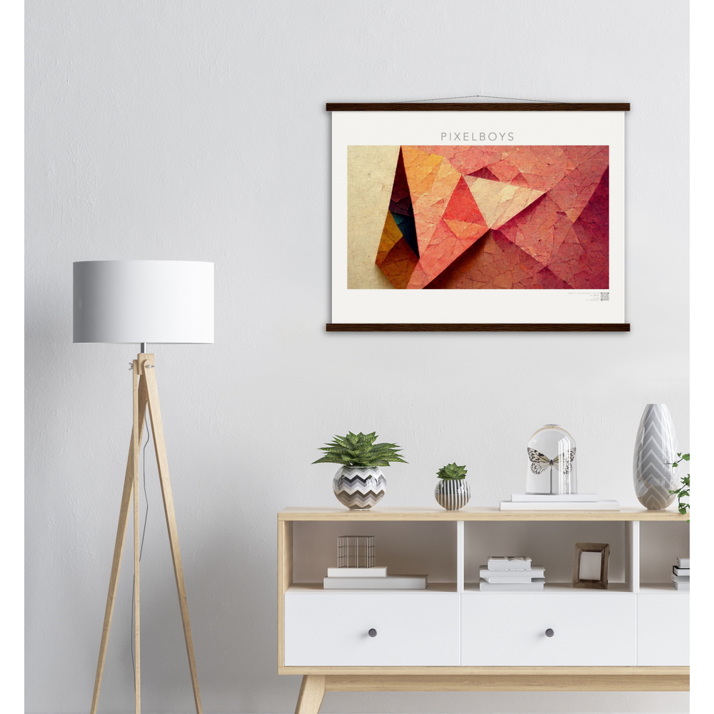 Poster Set mit Leisten aus Holz - Paper Fall-No. 2: "Autumn Corner" - "Herbst Ecke" - Künstler: John Grayst - Pixelboys - Poster mit Herbstmotiven & Holzleisten