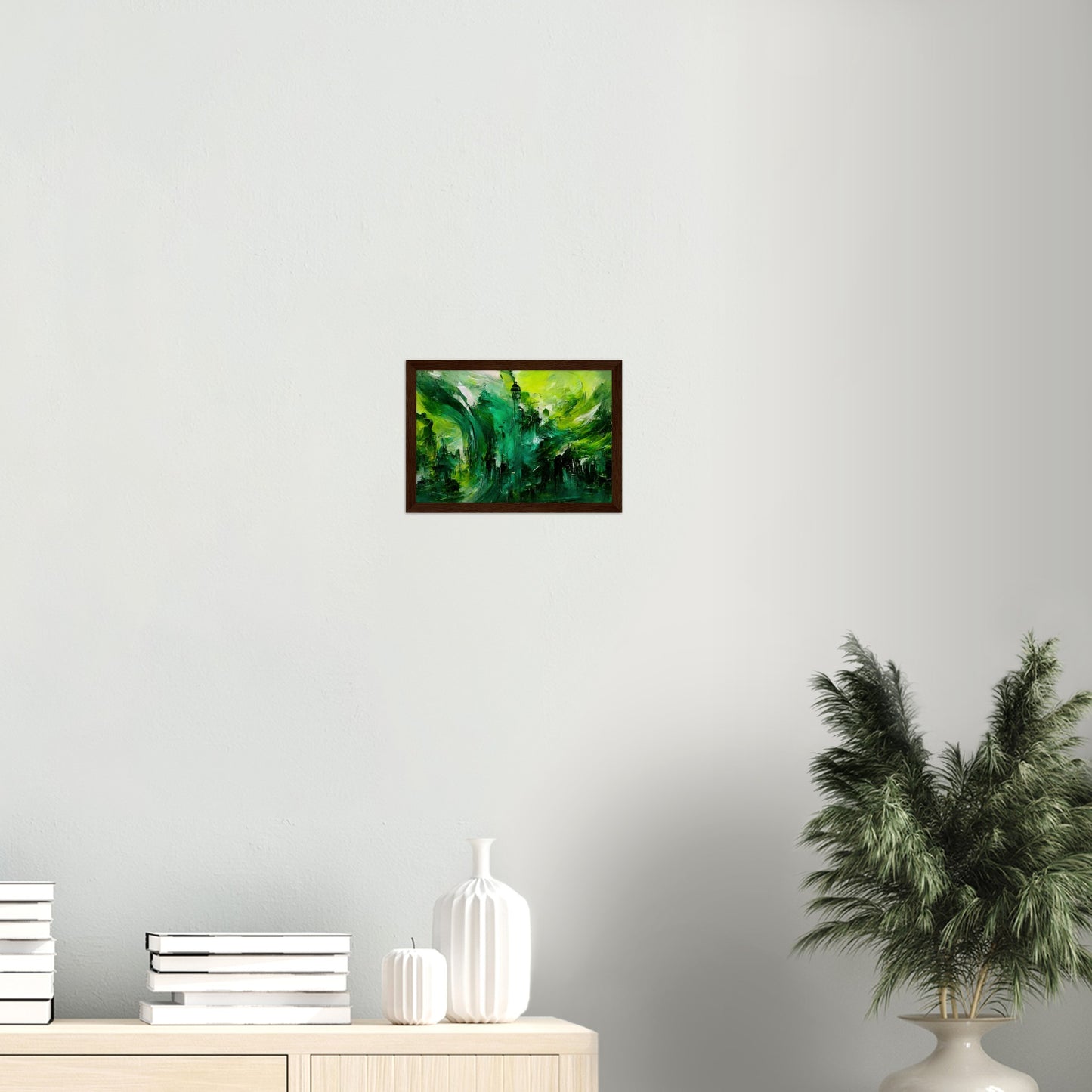 Poster mit Rahmen (Holz) - in Museumsqualität - Storm over London - „Revenge of Nature“ - Ölgemälde - Grüner Sturm - Abstract - London - Planet - Fineart - Green Sea - Wandkunst - Holzrahmen - Poster with frame - Abstract Green - artwork - art brand - printed cup personalized - Holzleisten - pixelboys - Kunstdrucke - wandbilder - wall art - Kunst auf Tassen  - Office Poster - Wanddekoration - Fineart  - Colorfull - Dynamic - Acrylkunst - Geschenkidee - Office Poster - Acryldruck - Abstrakte Kunst -