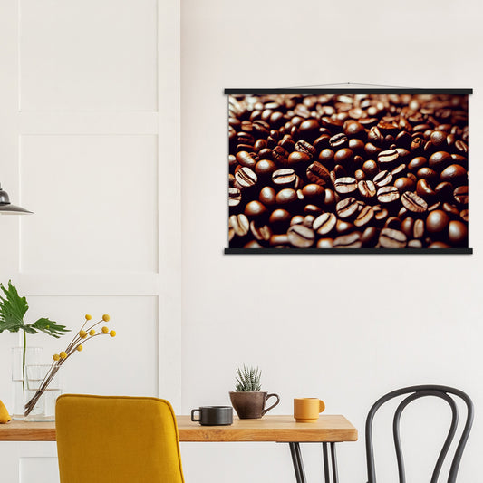 Poster mit Leisten (Holz) in Museumsqualität - Coffee Beans - Personalisierbar - customized - Coffee Passion - Wandkunst - Kunstdruck - Acryldruck - Kunstwerk - Office Poster - Poster mit Rahmen - Kaffee Tasse - Poster mit Leisten - Bedruckte Tassen - Kunst Marke - Art Brand - Kunstdrucke - Papier: 250g/qm - Künstler: Pixelboys - Office Poster - Poster with frame - Geschenkidee - Kaffee Liebe - Coffee passion, Kaffeehaus - Coffee to go - Atelier Wien - Atelier Austria - Atelier USA -