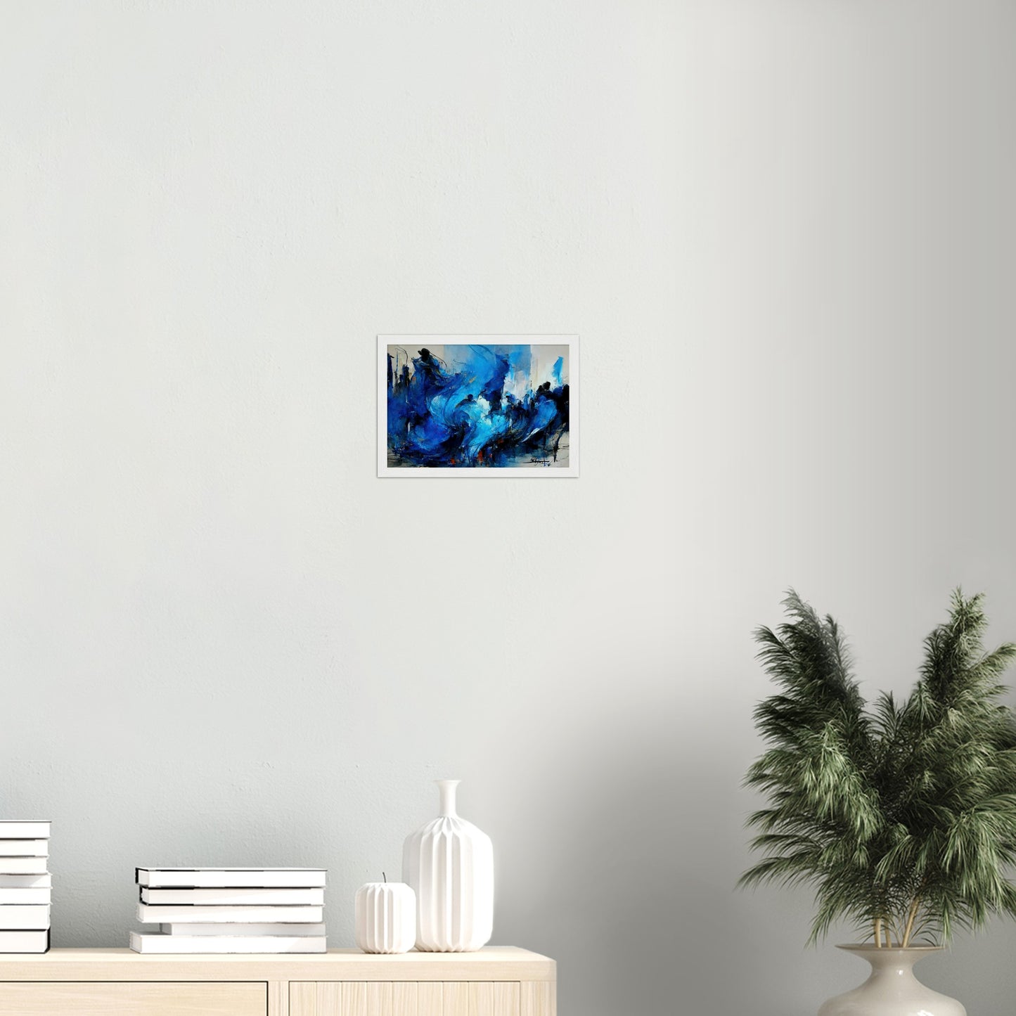 Poster mit Holzrahmen in Museumsqualität - Blue Revolution - Art of Cubism - Fineart - Peace - Wandkunst - Mankind - Poster with frame - Abstract Blue Kollektion - artwork - art brand - printed cup personalized - pixelboys - Kunstdrucke - wandbilder - wall art - Kunst auf Tassen - vintage art - Office Poster - Gastrotassen - Wanddekoration - Geschenkidee  - political peace - freedom - uno - Geschenkidee - Acrylkunst - blauhelme - Geschenkidee - Office Poster - Acryldruck -