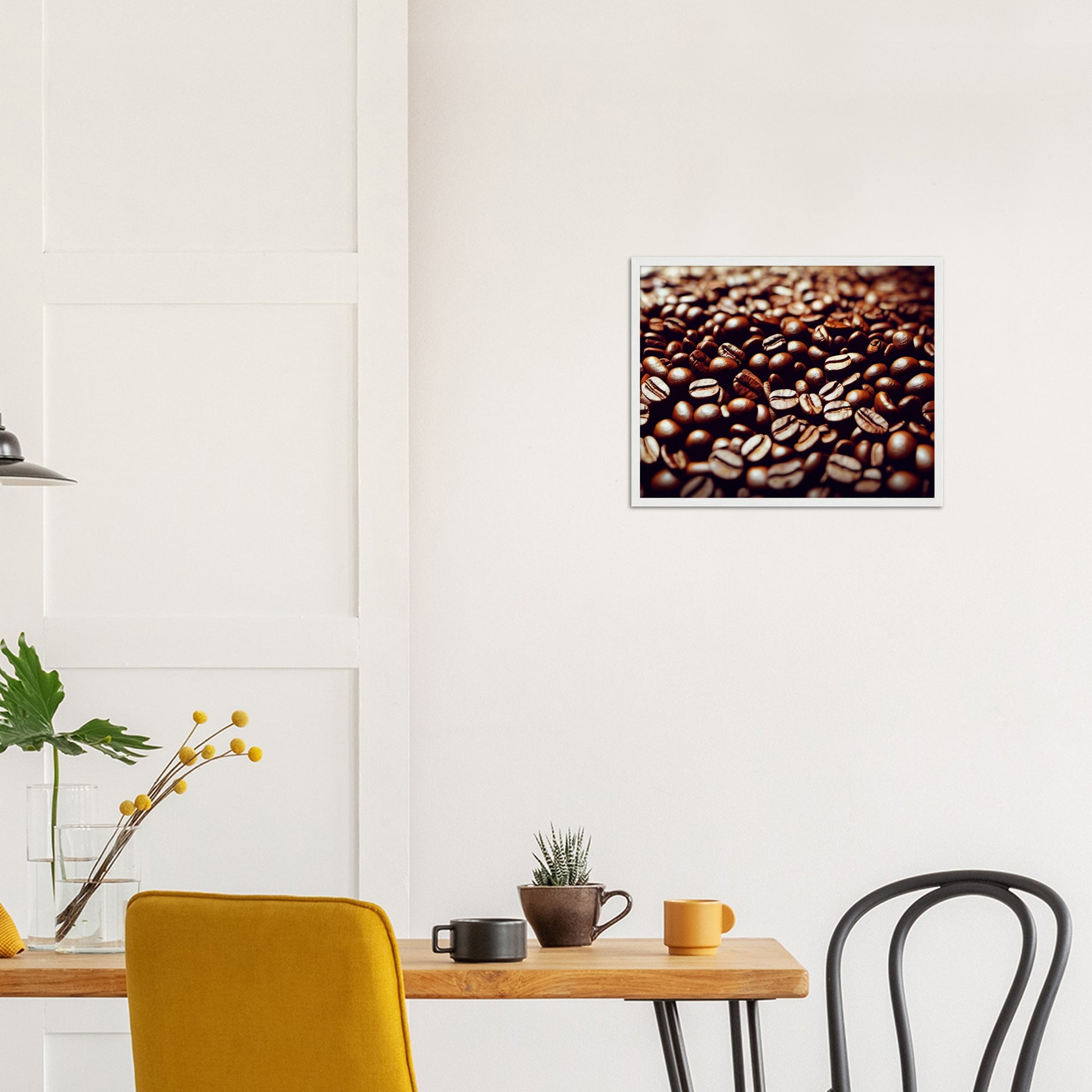 Poster mit Rahmen (Holz) in Museumsqualität - Coffee Beans - Personalisierbar - customized - Coffee Passion - Wandkunst - Kunstdruck - Acryldruck - Kunstwerk - Office Poster - Poster mit Rahmen - Kaffee Tasse - Poster mit Leisten - Bedruckte Tassen - Kunst Marke - Art Brand - Kunstdrucke - Papier: 250g/qm - Künstler: Pixelboys - Office Poster - Poster with frame - Geschenkidee - Kaffee Liebe - Coffee passion, Kaffeehaus - Coffee to go - Atelier Wien - Atelier Austria - Atelier USA -