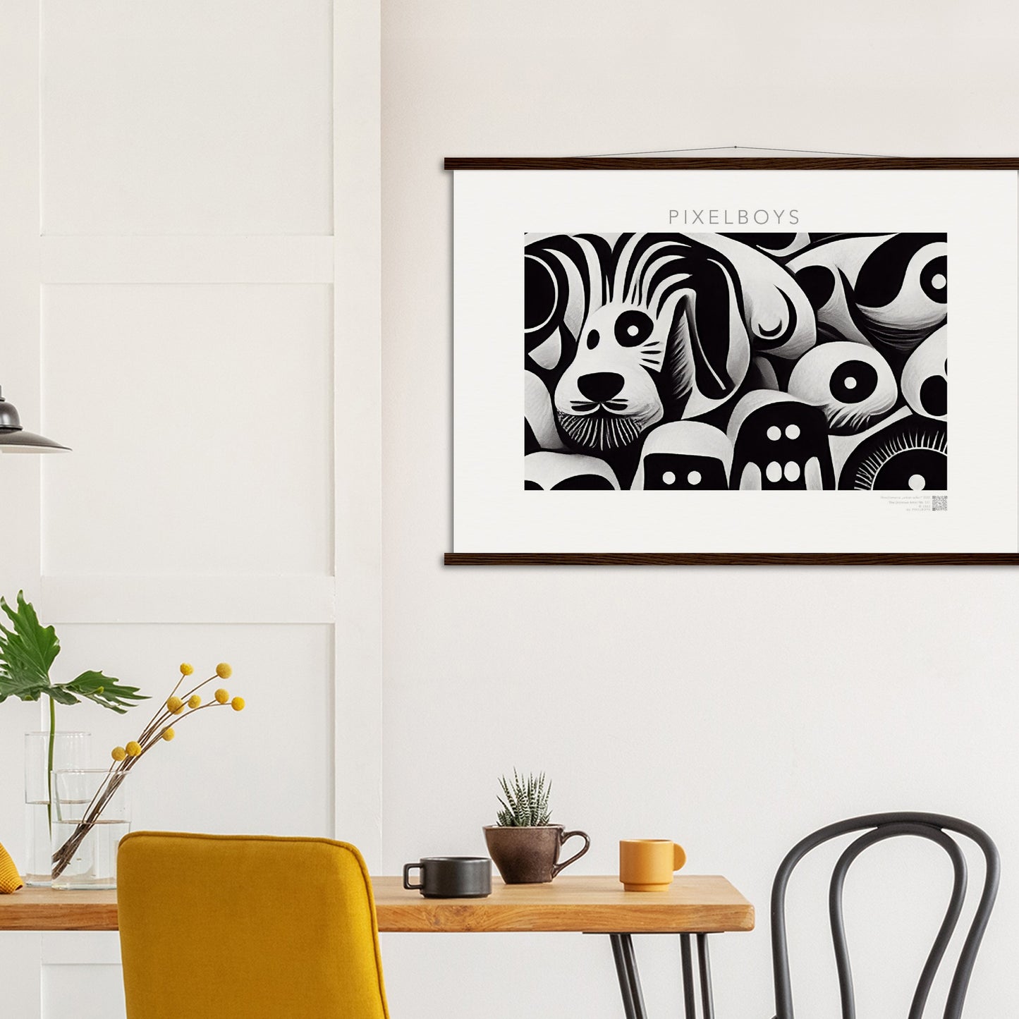 Poster mit Leisten (Holz) - in Museumsqualität - Doodlemania "urban safari" - Wandkunst - Holzleisten - Großstadtdschungel - personalized mug - Acryldruck - Wandbild - doodle mania art - wall art - Hunde - Doodle Kunst - dogs - doodle posters and art prints - Poster mit Rahmen - poster with wood ledges - doodle artwork - Acrylbild - Kunstdruck - office Poster - Poster with frame - Charlie S.- Künstler: Pixelboys & The Unknown Artist Nb.517 - keith haring - Gastro Art - anti stress art - Art Brand -