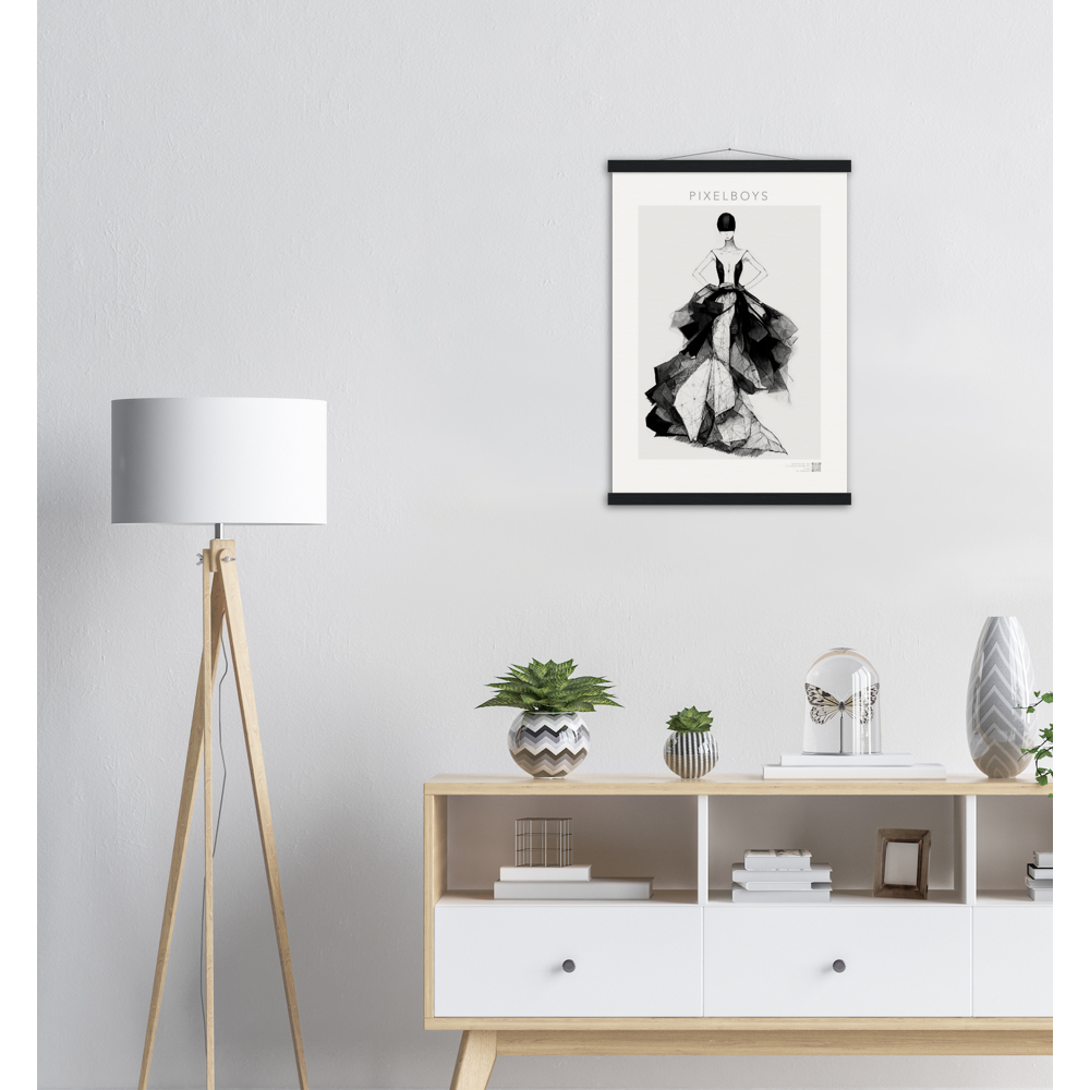 Haute Couture - Poster Set mit Leisten aus Holz - Haute Couture - No. 7 - "Rose" - Künstler: "The Unknown Artist Nb. 517" Wandbilder - Pixelboys - Atelier - Milano - Berlin - Munich - Madrid - New York - Dubai - Paris - Tokio - Rom - Lisbon - Ottawa - Melbourne -