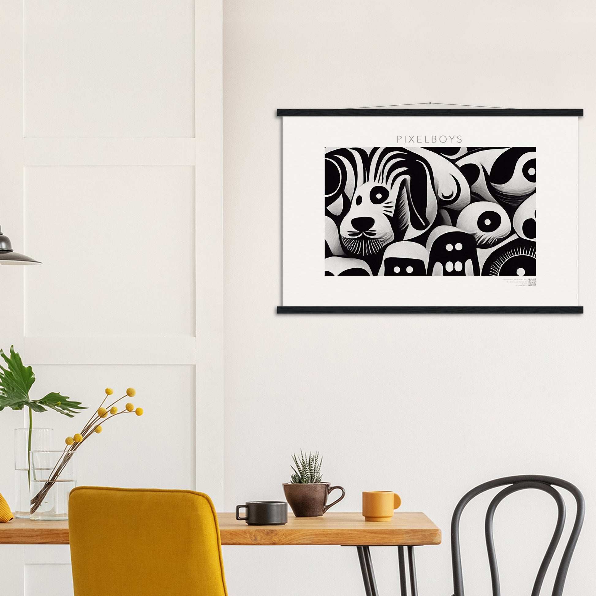 Poster mit Leisten (Holz) - in Museumsqualität - Doodlemania "urban safari" - Wandkunst - Holzleisten - Großstadtdschungel - personalized mug - Acryldruck - Wandbild - doodle mania art - wall art - Hunde - Doodle Kunst - dogs - doodle posters and art prints - Poster mit Rahmen - poster with wood ledges - doodle artwork - Acrylbild - Kunstdruck - office Poster - Poster with frame - Charlie S.- Künstler: Pixelboys & The Unknown Artist Nb.517 - keith haring - Gastro Art - anti stress art - Art Brand -