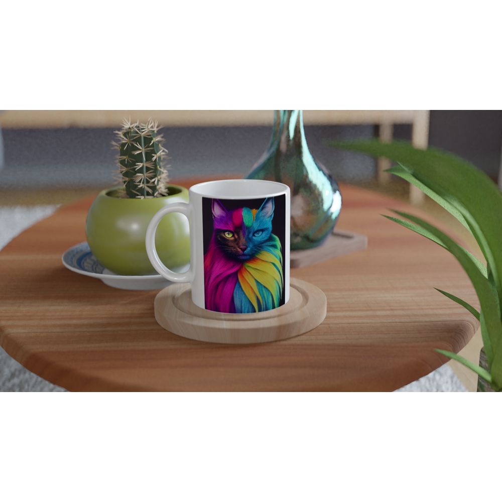 Tasse Regenbogenkatze "Bella" personalisierbar