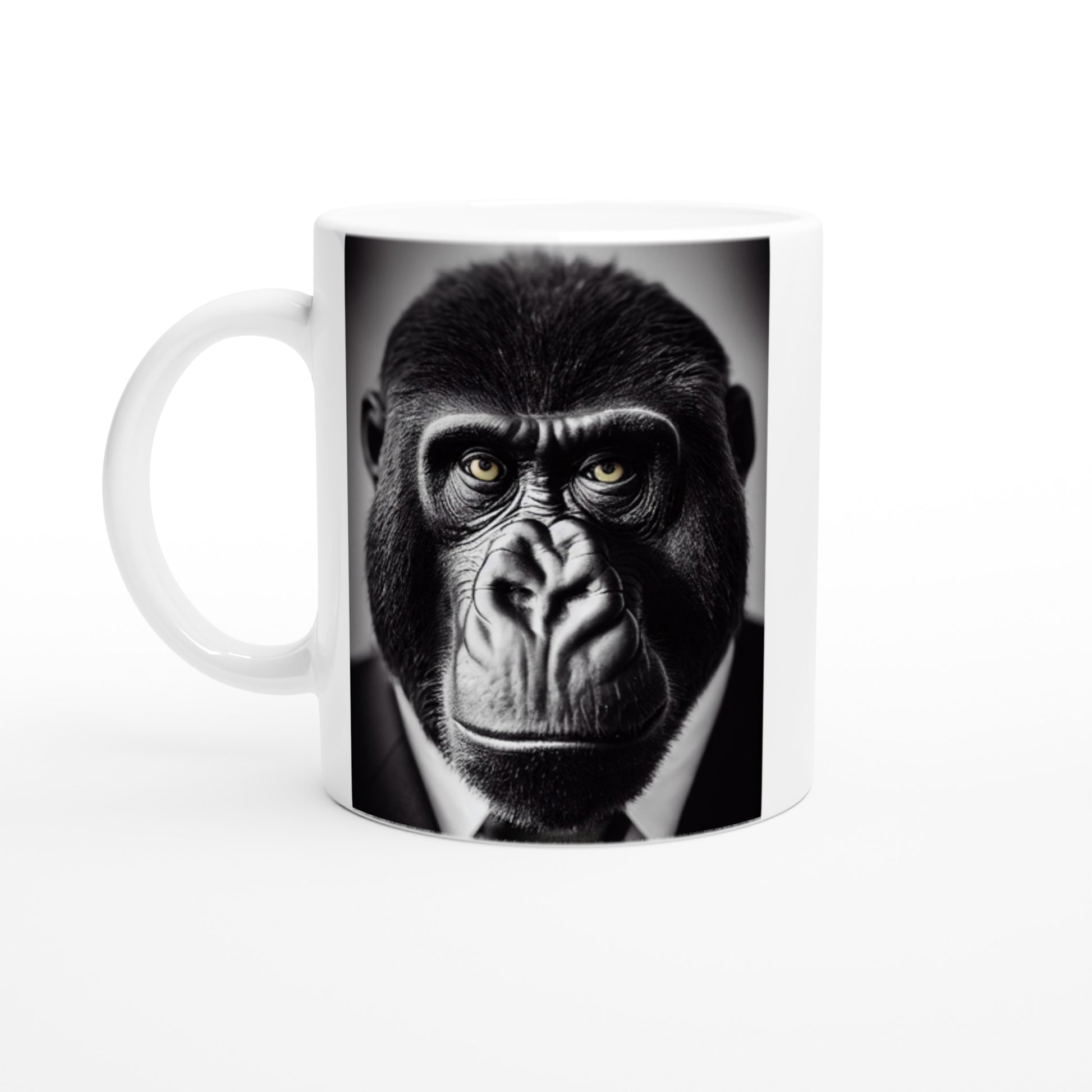 Personalisierbare Tasse - Business Animals No. 1 "Albert" - Ape - Affe - Bedruckte Tasse - Geschäfts Tiere - Künstler: "John Grays" Kunstdruck - Pixelboys - Atelier - Milano - Berlin - Munich - Madrid - New York - Dubai - Paris - Tokio - Rom - Lisbon - Ottawa - Bern Switzerland - Amsterdam -