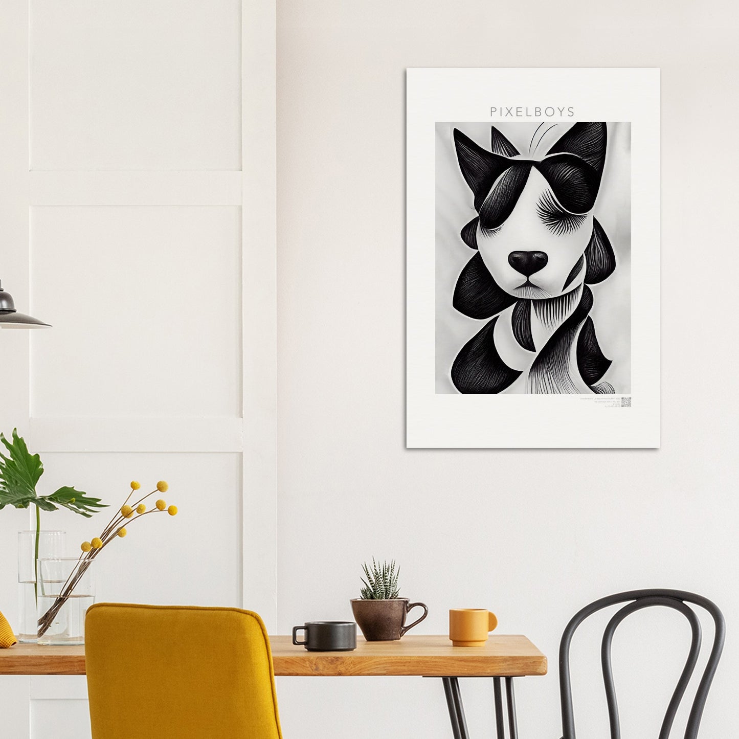 Poster in Museumsqualität - Doodlemania "a dog named Muffin"- No.4 - Wandbild - doodle mania art collection - wall art - Hunde - Doodle Kunst - dogs- doodle posters and art prints - Poster mit Rahmen - doodle artwork - Acrylbild - Kunstdruck - Wandbild - office Poster - Poster with frame -  Künstler: Pixelboys & The Unknown Artist Nb.517 - keith haring - Gastro Art - anti stress art - Art Brand - Kunstdruck -