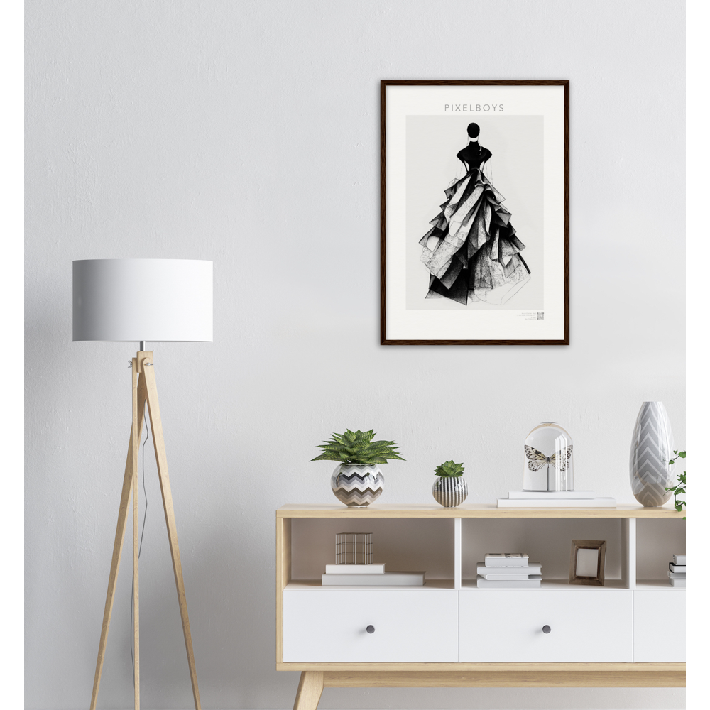 Haute Couture - Poster Set mit Rahmen aus Holz - Haute Couture - No. 5 - "Ambre" - Künstler: "The Unknown Artist Nb. 517" Wandbilder - Kunstdrucke - Pixelboys - Atelier - Milano - Berlin - Munich - Madrid - New York - Dubai - Paris - Tokio - 