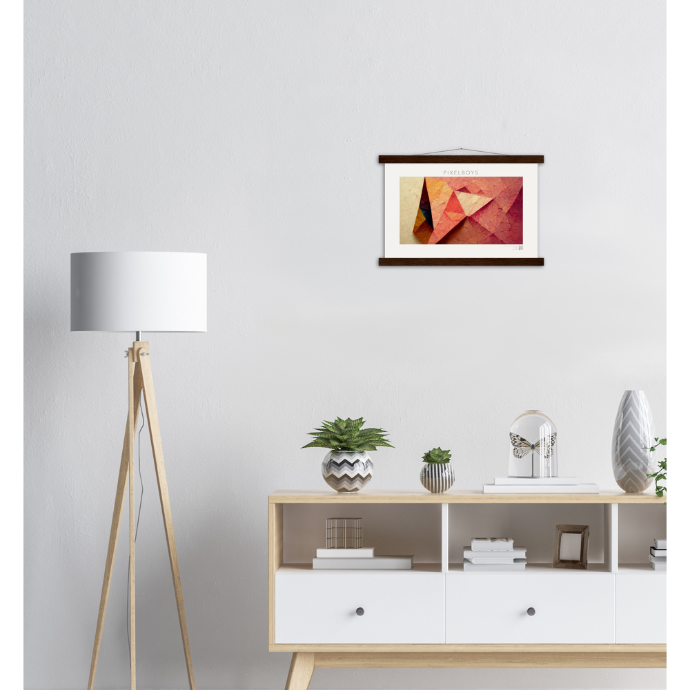 Poster Set mit Leisten aus Holz - Paper Fall-No. 2: "Autumn Corner" - "Herbst Ecke" - Künstler: John Grayst - Pixelboys - Poster mit Herbstmotiven & Holzleisten