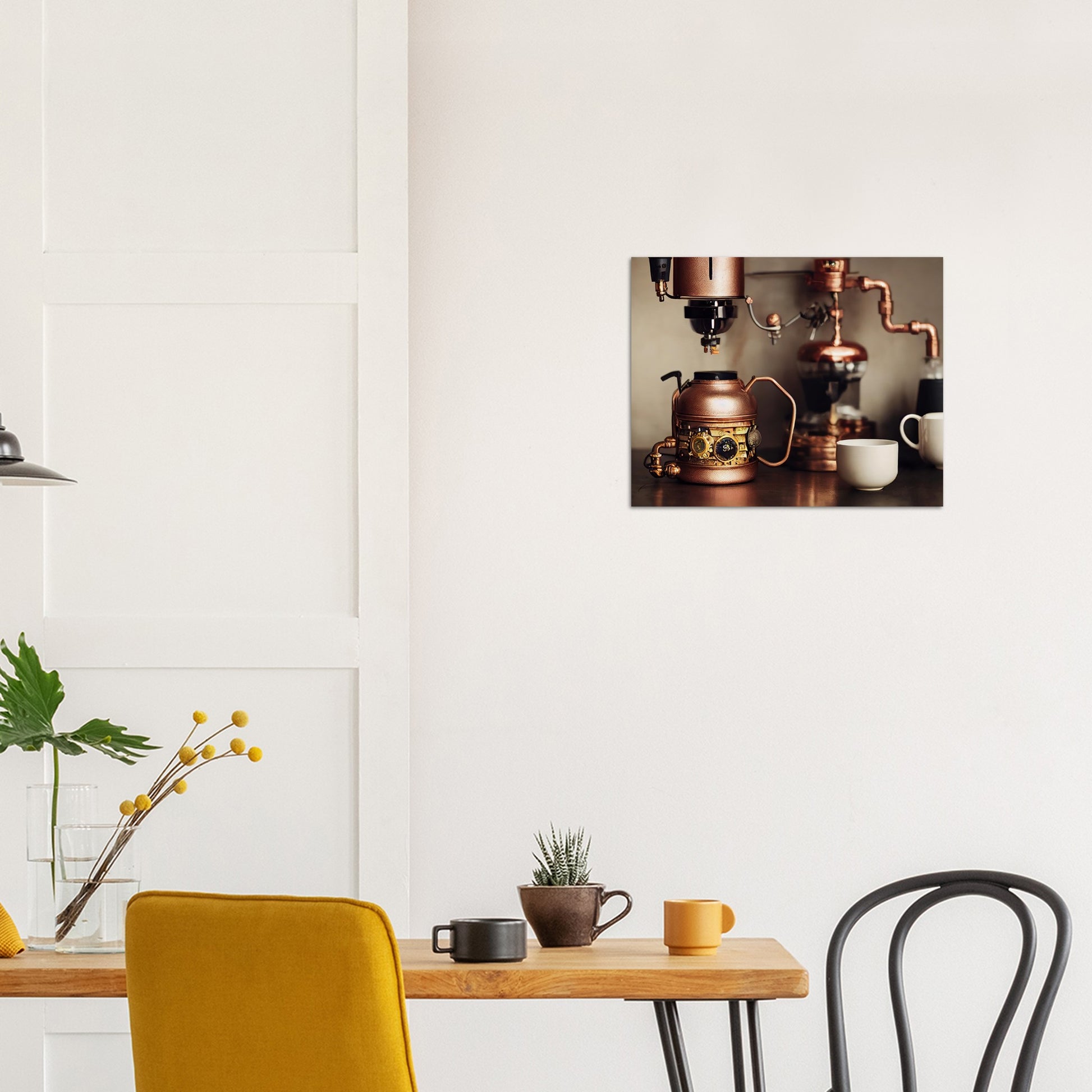 Poster in Museumsqualität - Steampunk - Coffee Maker - No.1 - Wandbild - Kunstwerk - Kunst auf Postern - Fine Art - Steampunk - Future - Maschine - Poster with frame - Office Poster - Art Brand - Pixelboys - Coffee House - Restaurant Poster - Schöner Wohnen - Dekoration - Wall Art - Kunstdruck - Geschenkidee - Kunst auf Acrylglas - Personalisierbare Tasse -