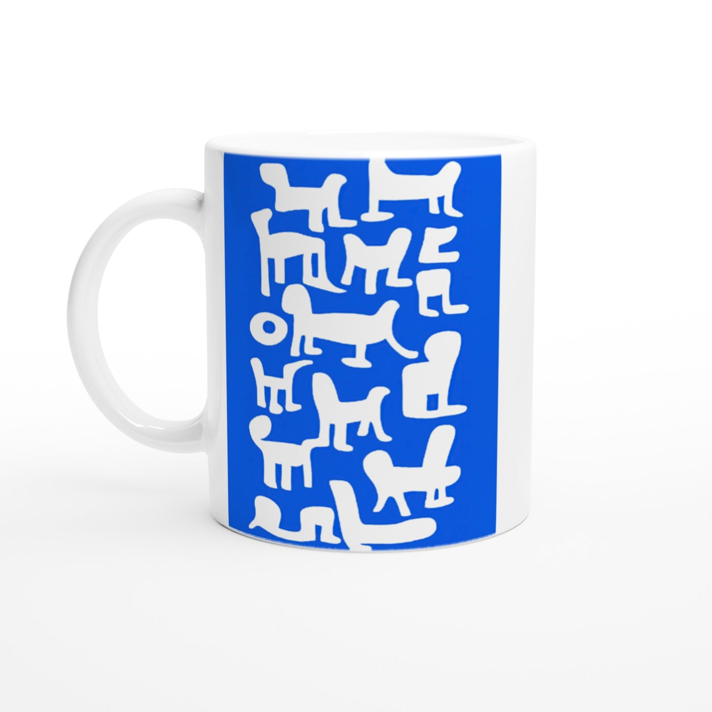 Personalisierbare Tasse - in Museumsqualität - Doodlemania "weird animals on blue" - No.1 - Hunde - Katzen - Doodle Kunst - Poster mit Rahmen - doodle artwork - Acrylbild - Kunstdruck - Wandbild - office Poster - Poster with frame -  Künstler: Pixelboys & The Unknown Artist Nb.517 - keith haring - anti stress art - Art Brand - 