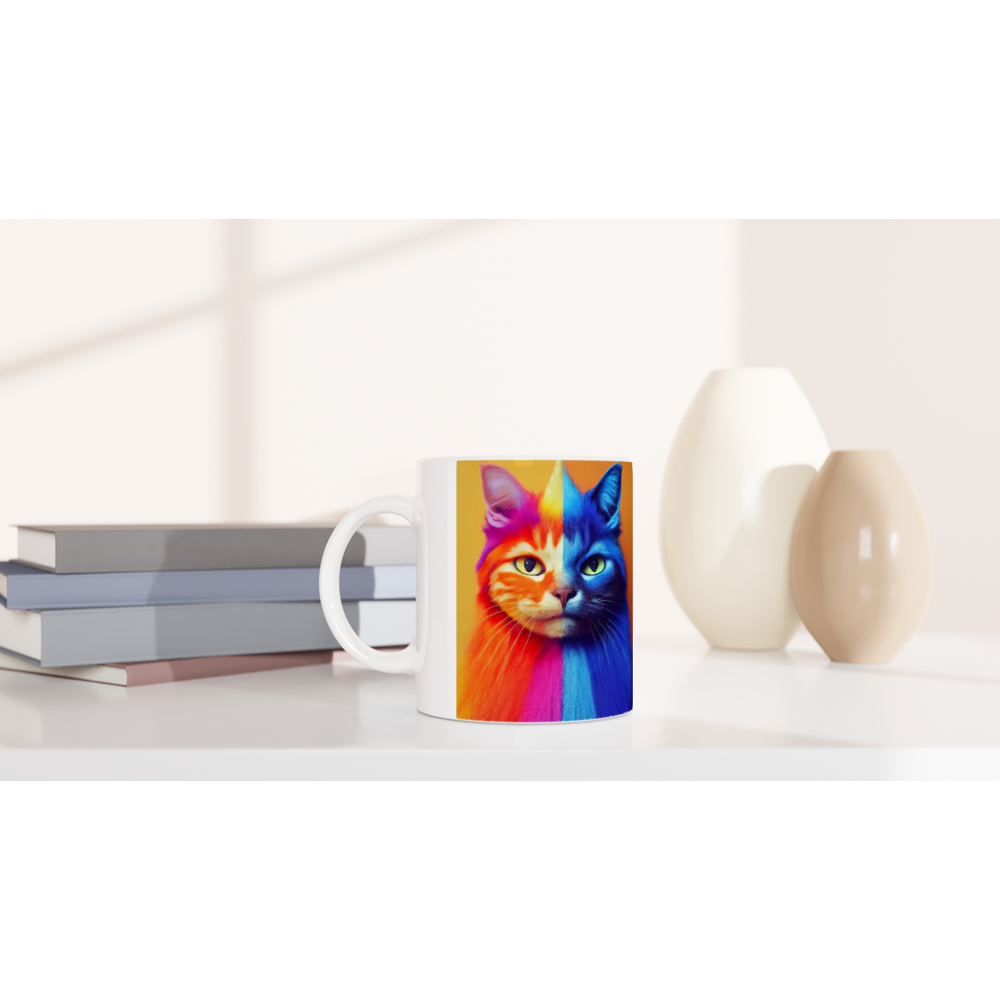 Personalisierte Tasse - Orangefarbener Stubentiger Katze "Mia"