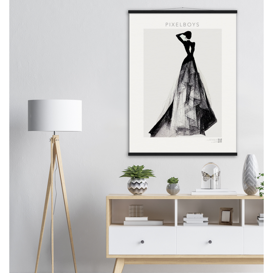 Haute Couture - Poster Set mit Leisten aus Holz in Museumsqualität  - Haute Couture - No. 3 - "Emma"- Künstler: "The Unknown Artist Nb. 517" Wandbilder & Geschenke - Kunstdrucke - Pixelboys - Atelier - Milano - Berlin - Munich - Hamburg - New York - Dubai - Paris - Tokio -   