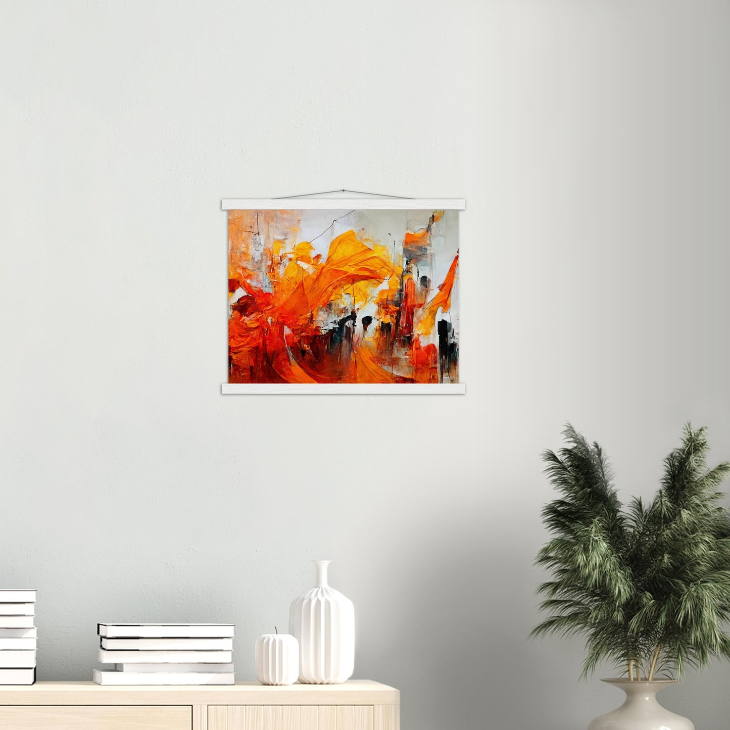 Poster mit Holzleisten - “Urban Indian Summer“ - autumn - Neu-Delhi - Kalkutta- Ölgemälde - Abstract - India Art - Posterleisten - Fineart - Posterrahmen  - Wandkunst - Holzrahmen - Poster with frame - Abstract Orange - artwork - art brand - printed cup personalized - Holzleisten - pixelboys - Kunstdrucke - wandbilder - wall art - Kunst auf Tassen  - Office Poster - Gastrotassen - Wanddekoration - Fineart - Dynamic - Acrylkunst - Geschenkidee - Office Poster - Acryldruck - Abstrakte Kunst -