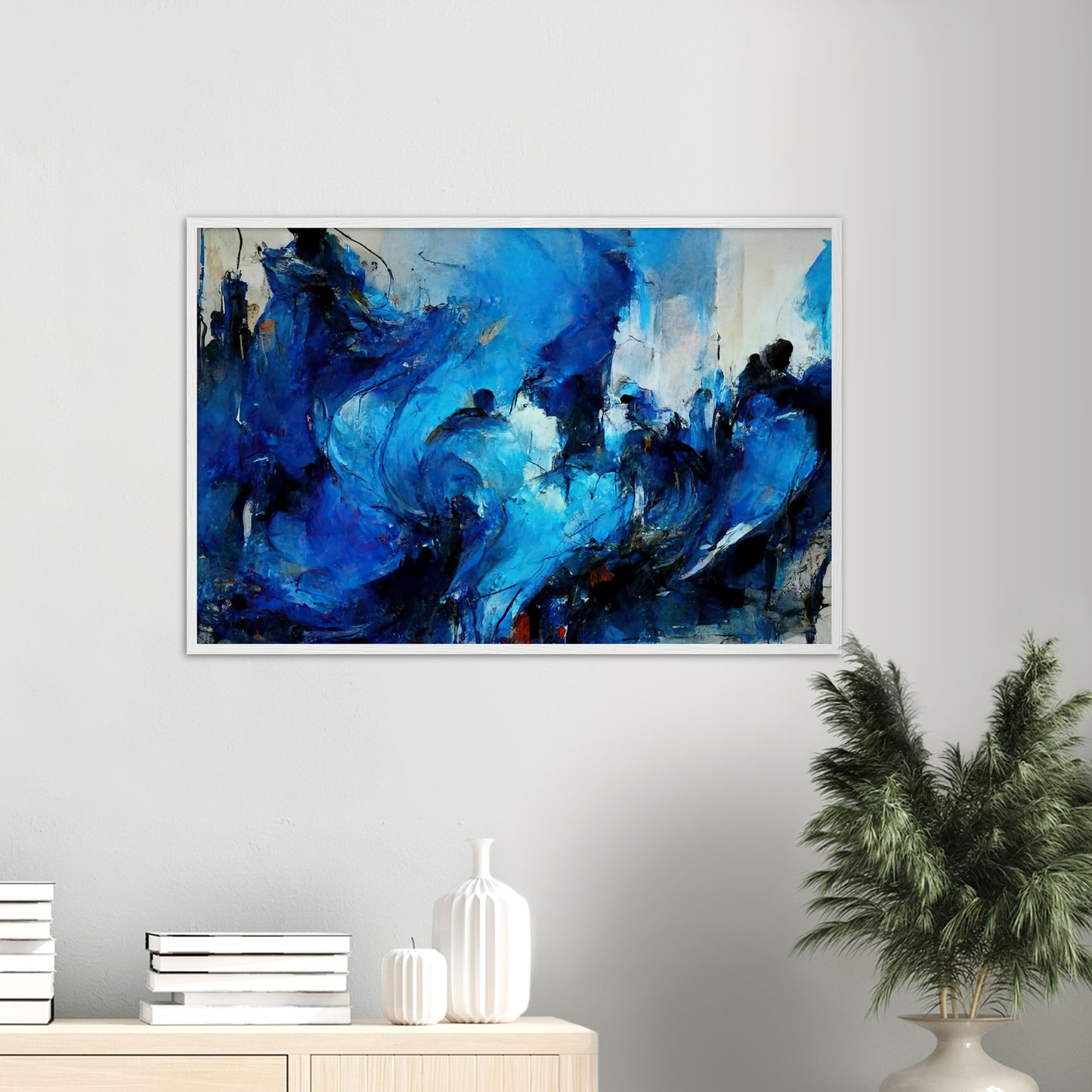 Poster mit Holzrahmen in Museumsqualität - Blue Revolution - Art of Cubism - Fineart - Peace - Wandkunst - Mankind - Poster with frame - Abstract Blue Kollektion - artwork - art brand - printed cup personalized - pixelboys - Kunstdrucke - wandbilder - wall art - Kunst auf Tassen - vintage art - Office Poster - Gastrotassen - Wanddekoration - Geschenkidee  - political peace - freedom - uno - Geschenkidee - Acrylkunst - blauhelme - Geschenkidee - Office Poster - Acryldruck -