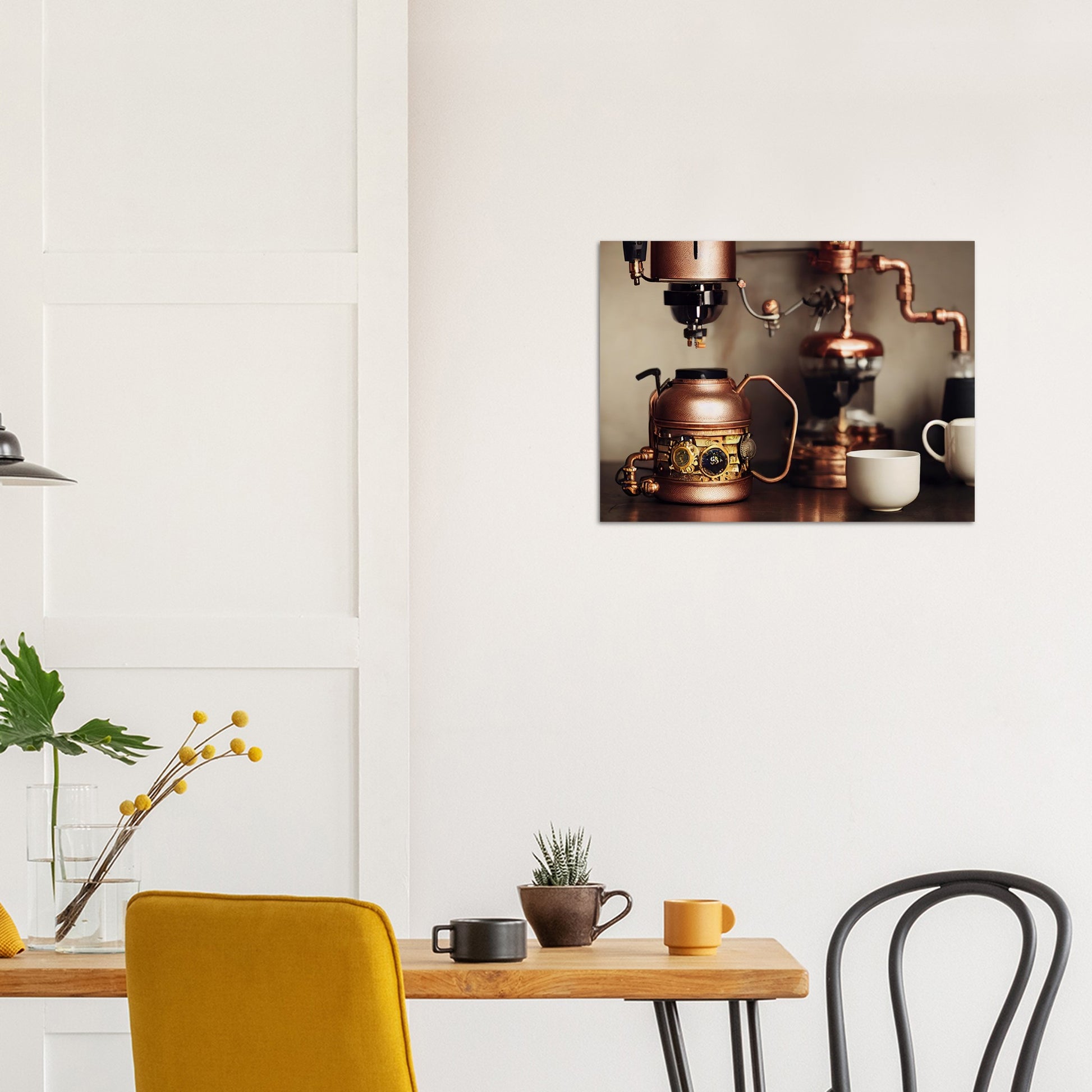 Poster in Museumsqualität - Steampunk - Coffee Maker - No.1 - Wandbild - Kunstwerk - Kunst auf Postern - Fine Art - Steampunk - Future - Maschine - Poster with frame - Office Poster - Art Brand - Pixelboys - Coffee House - Restaurant Poster - Schöner Wohnen - Dekoration - Wall Art - Kunstdruck - Geschenkidee - Kunst auf Acrylglas - Personalisierbare Tasse -