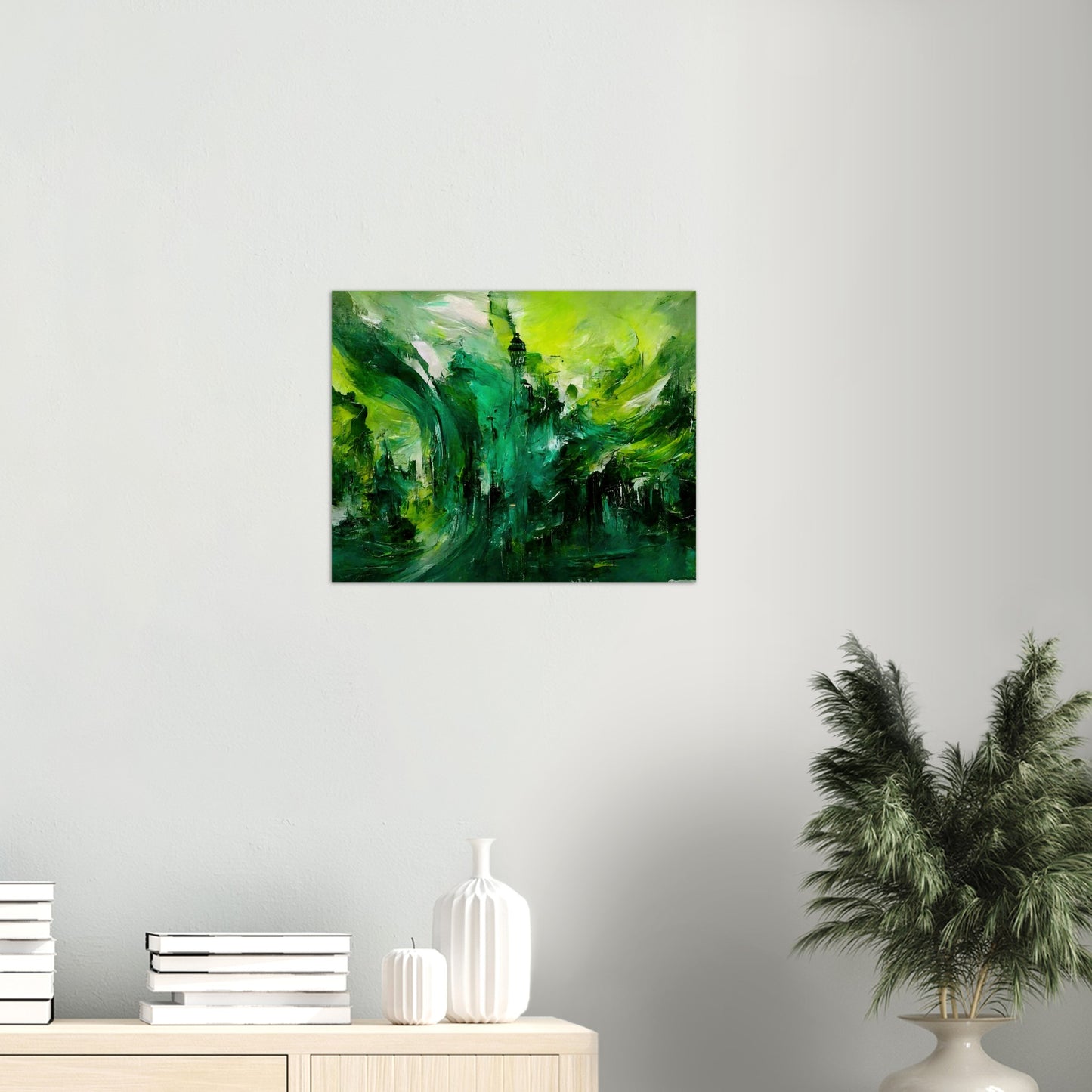 Poster in Museumsqualität - Storm over London - „Revenge of Nature“ - Ölgemälde - Grüner Sturm - Abstract - London - Planet - Fineart - Green Sea - Wandkunst - Holzleisten - Poster with frame - Abstract Green Kollektion - artwork - art brand - printed cup personalized - Holzrahmen - pixelboys - Kunstdrucke - wandbilder - wall art - Kunst auf Tassen  - Office Poster - Gastrotassen - Wanddekoration - Fineart  - Colorfull - Dynamic - Acrylkunst - Geschenkidee - Office Poster - Acryldruck - Abstrakte Kunst -