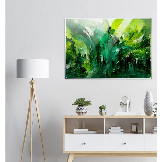 Acrylbild auf Glas - in Museumsqualität - Storm over London - „Revenge of Nature“ - Ölgemälde - Grüner Sturm - Abstract - London - Planet - Fineart - Green Sea - Wandkunst - Holzrahmen - Poster with frame - Abstract Green - artwork - art brand - printed cup personalized - Holzleisten - pixelboys - Kunstdrucke - wandbilder - wall art - Kunst auf Tassen  - Office Poster - Gastrotassen - Wanddekoration - Fineart  - Colorfull - Dynamic - Acrylkunst - Geschenkidee - Office Poster - Acryldruck - Abstrakte Kunst -