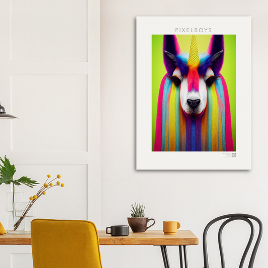 Poster in Museumsqualität - Karma Lama No. 1 - "Ru" - Poster with Lama - Animal - rainbow colors - bunt - multicoloured - Wandkunst - Kunstdruck - Acryldruck - Kunstwerk - Office Poster - Poster mit Rahmen - Kaffee Tasse - Poster mit Leisten - Bedruckte Tassen - Kunst Marke - Art Brand - Kunstdrucke - Papier: 250g/qm - Künstler: Pixelboys/Grayst - Office Poster - Poster with frame - lgbtiq+ - Drag Queens - RuPaul's- heteronormativity - Geschenkidee - 