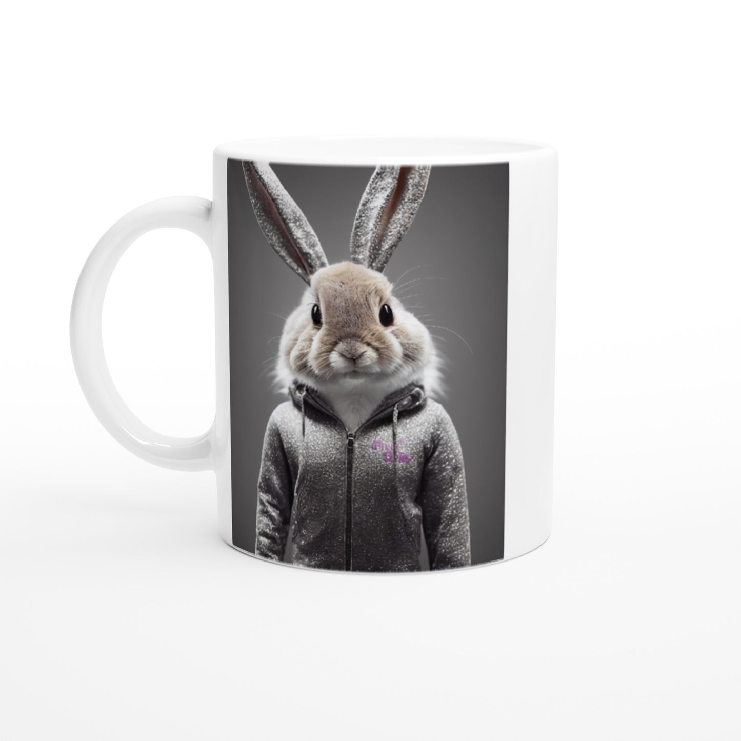 Personalisierbare Tasse - Bunny in grey tracksuit - "Cleo" - personalized mug - customized mug - Cute rabbit - Marke:Pixelboys - Brand - Art Prints - Marke - Wandkunst - Papierstärke: 250g/qm - Wall Art - Bunny crey - Skater Betty - Hasen Gang - Original - Künstler:Pixelboys - Poster with frame - Office Poster - Trend - Wandschmuck - Atelier USA - 