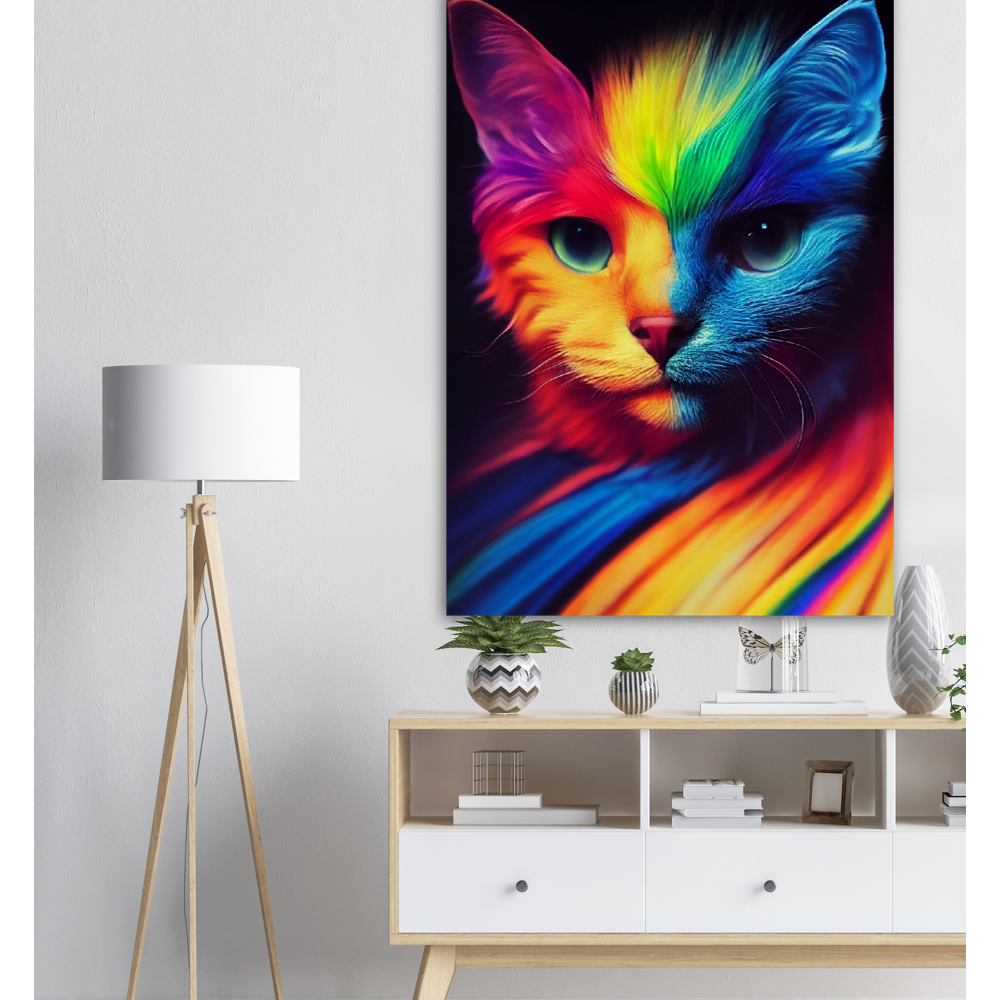 Poster - Farbenfrohe Regenbogen Katze "Kitty" - XXL Poster - Online Store für Wandbilder & Poster