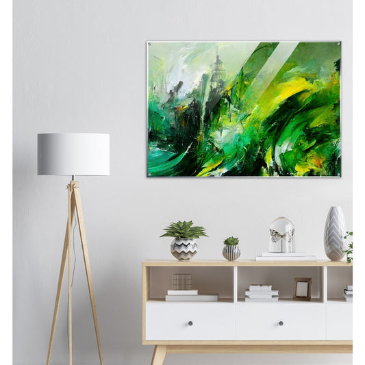 Acrylbild auf Glas - „Revenge of Nature“ - The Capitol - Washington D.C. - Ölgemälde - Capitol - Abstract - USA - Planet - Fineart - Green Sea - Wandkunst - Holzrahmen - Poster with frame - Abstract Green - artwork - art brand - printed cup personalized - Holzleisten - pixelboys - Kunstdrucke - wandbilder - wall art - Kunst auf Tassen  - Office Poster - Gastrotassen - Wanddekoration - Fineart  - Colorfull - Dynamic - Acrylkunst - Geschenkidee - Office Poster - Acryldruck - Abstrakte Kunst -