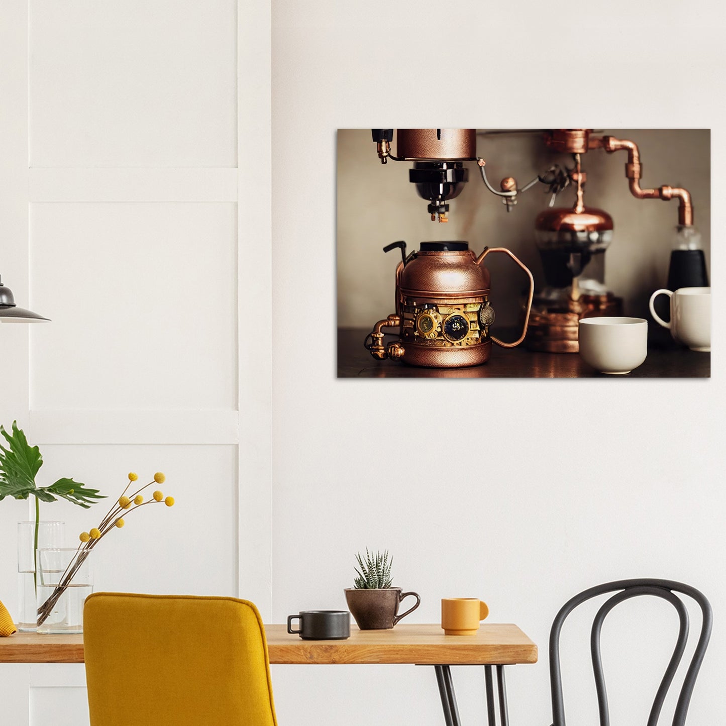 Poster in Museumsqualität - Steampunk - Coffee Maker - No.1 - Wandbild - Kunstwerk - Kunst auf Postern - Fine Art - Steampunk - Future - Maschine - Poster with frame - Office Poster - Art Brand - Pixelboys - Coffee House - Restaurant Poster - Schöner Wohnen - Dekoration - Wall Art - Kunstdruck - Geschenkidee - Kunst auf Acrylglas - Personalisierbare Tasse -