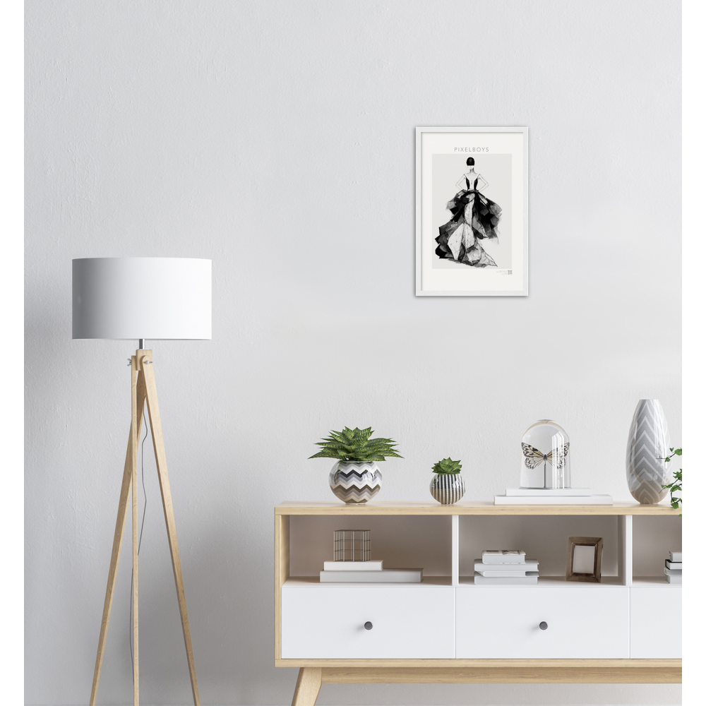 Haute Couture - Poster Set mit Rahmen aus Holz - Haute Couture - No. 7 - "Rose" - Künstler: "The Unknown Artist Nb. 517" Wandbilder - Pixelboys - Atelier - Milano - Berlin - Munich - Madrid - New York - Dubai - Paris - Tokio - Rom - Lisbon - Ottawa - Bern Switzerland -