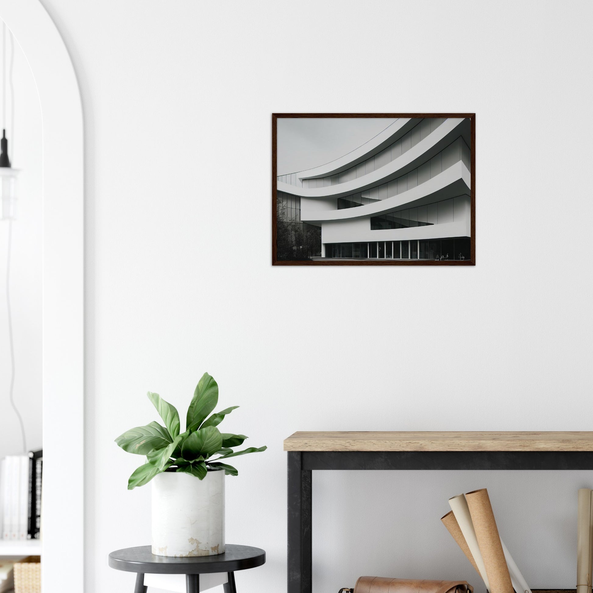 Poster mit Rahmen (Holz) - Modern Architecture - Tokyo - Art Design - Fineart - Wandkunst - Poster with frame - vintage architecture - future architecture Japan - home castle - artwork - art brand - printed cup personalized - pixelboys - japan - Kunstdrucke - wandbilder - wall art - Kunst auf Tassen - Office Poster - Gastrotassen - Wanddekoration - Geschenkidee - Skyline - Tokio - city Architecture - urbanism - Geschenkidee