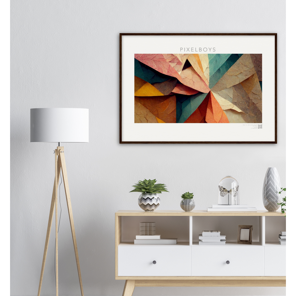 Poster Set mit Rahmen aus Holz - Paper Fall-No. 3: "Autumn Swirl" - "Herbstwirbel" - Künster: John Grayst - Pixelboys - Herbst Poster - Herbst Motive