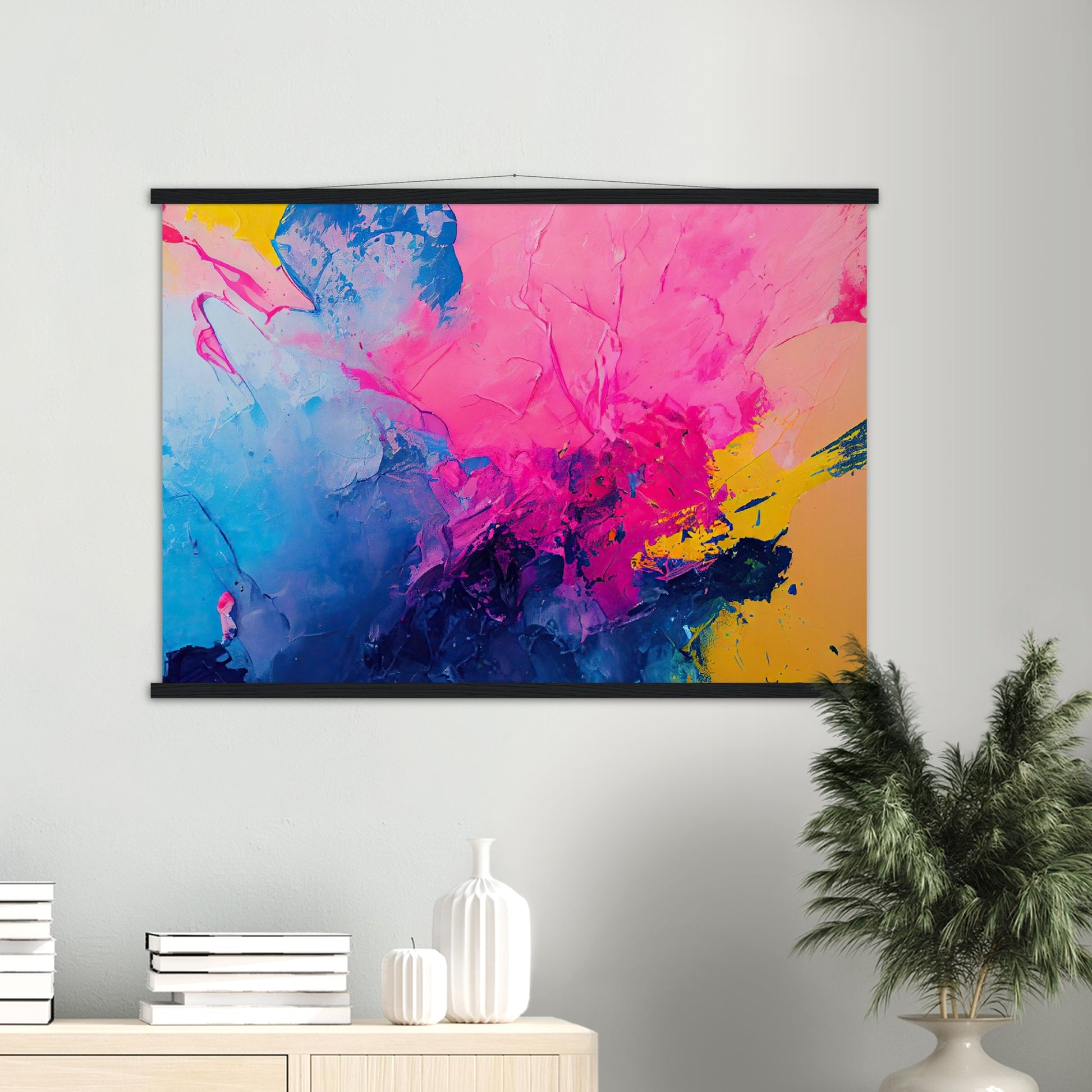 Poster mit Leisten (Holz) in Museumsqualität - Color Splash - Cubism of Art - Fineart - bunt - Wandkunst - Colorfull - Poster with frame - Abstract Blue Kollektion - artwork - art brand - printed cup personalized - pixelboys - Kunstdrucke - wandbilder - wall art - Kunst auf Tassen - vintage art - Office Poster - Gastrotassen - Wanddekoration - Geschenkidee  - political peace - Baloon - Geschenkidee - Acrylkunst - Geschenkidee - Office Poster - Acryldruck - Abstrakte Kunst