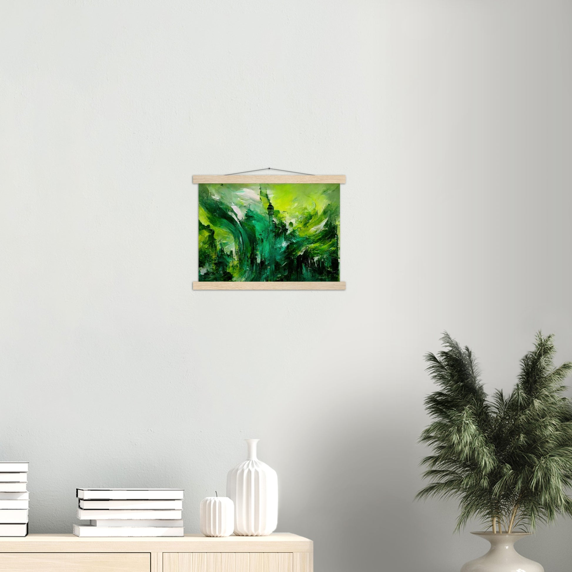 Poster mit Leisten (Holz) - in Museumsqualität - Storm over London - „Revenge of Nature“ - Ölgemälde - Grüner Sturm - Abstract - London - Planet - Fineart - Green Sea - Wandkunst - Holzrahmen - Poster with frame - Abstract Green - artwork - art brand - printed cup personalized - Holzleisten - pixelboys - Kunstdrucke - wandbilder - wall art - Kunst auf Tassen  - Office Poster - Wanddekoration - Fineart  - Colorfull - Dynamic - Acrylkunst - Geschenkidee - Office Poster - Acryldruck - Abstrakte Kunst -