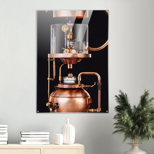 Acrylbild auf Glas - Kunstwerk - Steampunk - Coffee Maker - No.6 - Collection Cup - Pixelboys - Wandbild - Kunstwerk - Hotelkunst - Kunst auf Postern - Fine Art - Steampunk - Future - Maschine - Poster with frame - Office Poster - Art Brand - Pixelboys - Coffee House - Restaurant Poster - Wall Art - Kunstdruck - Geschenkidee - Kunst auf Acrylglas - Future Coffee Cup - Personalisierbare Tasse - Gastro Tasse - exklusiv - Acryldruck - Gastronomie Poster - Hotelposter - Teestube - Steam Punk Kitchen -   