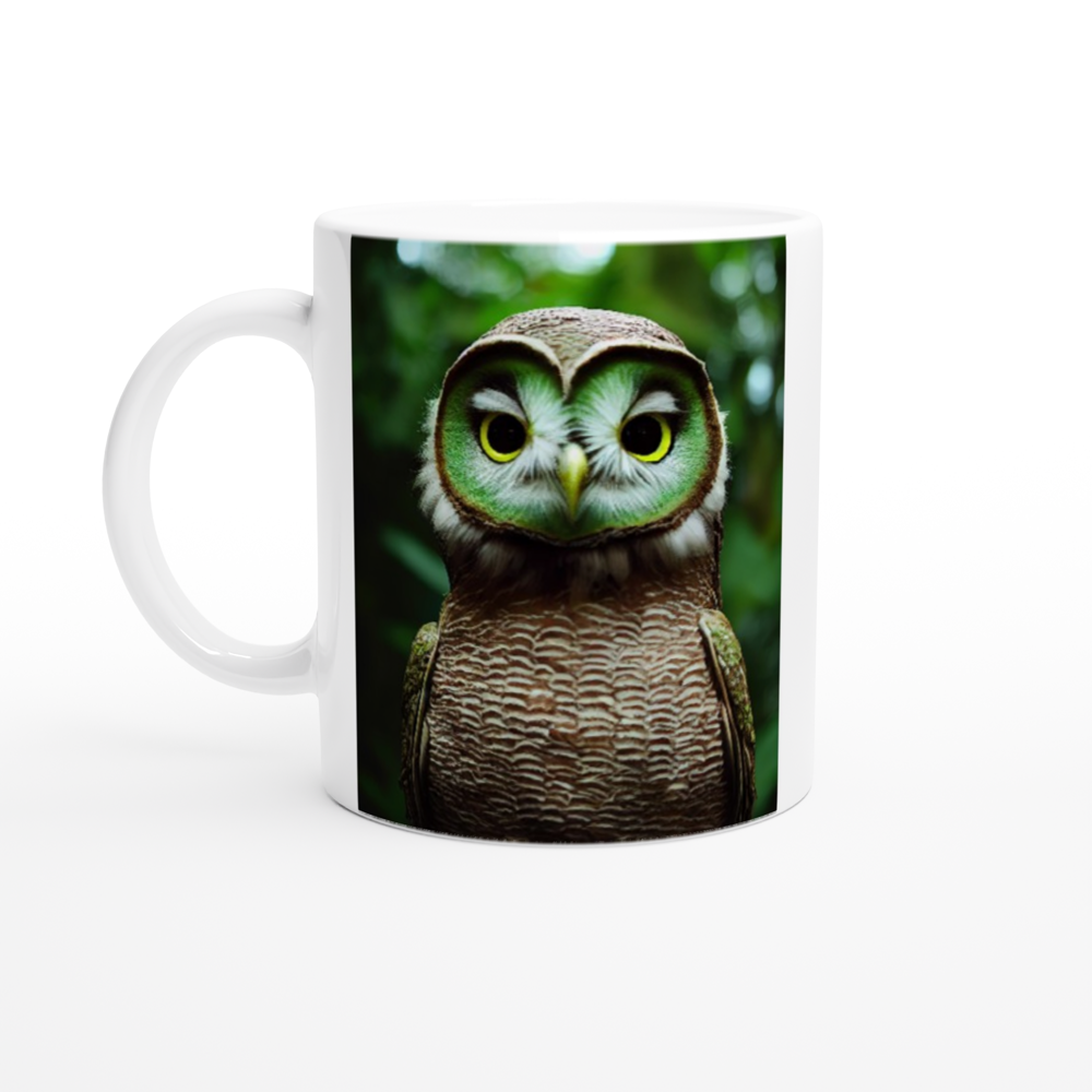 Personalisierte Tasse - Fruit Owl No. 4 - "Kiki", the Kiwi Owl - Wandkunst - Kunstdruck - (lat. tyto actinidia) - Teebecher - Kiwi Eule - Kiwi Owl - Fruchteulen - Vogel - Bird - Strigiformes - Noctua - Ornithologie - Kunstwerk  - Office Poster - Poster mit Rahmen - Kaffee Tasse - Poster mit Leisten - Bedruckte Tassen - Kunst Marke - Art Brand - Acryldruck - Wandbild - Kunstdrucke - Papier: 250g/qm - Künstler: John Grayst & Pixelboys - Eulen - Owl - Geschenkidee - 