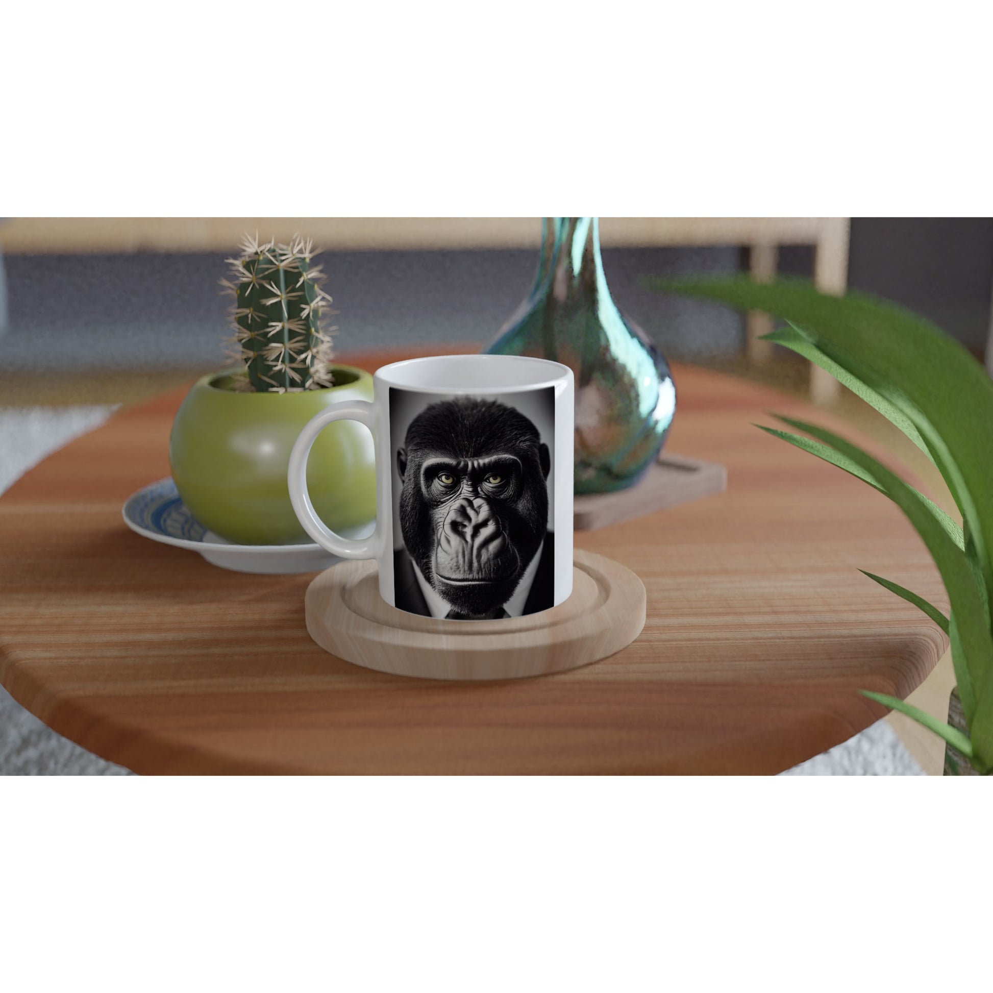 Personalisierbare Tasse - Business Animals No. 1 "Albert" - Ape - Affe - Bedruckte Tasse - Geschäfts Tiere - Künstler: "John Grays" Kunstdruck - Pixelboys - Atelier - Milano - Berlin - Munich - Madrid - New York - Dubai - Paris - Tokio - Rom - Lisbon - Ottawa - Bern Switzerland - Amsterdam -