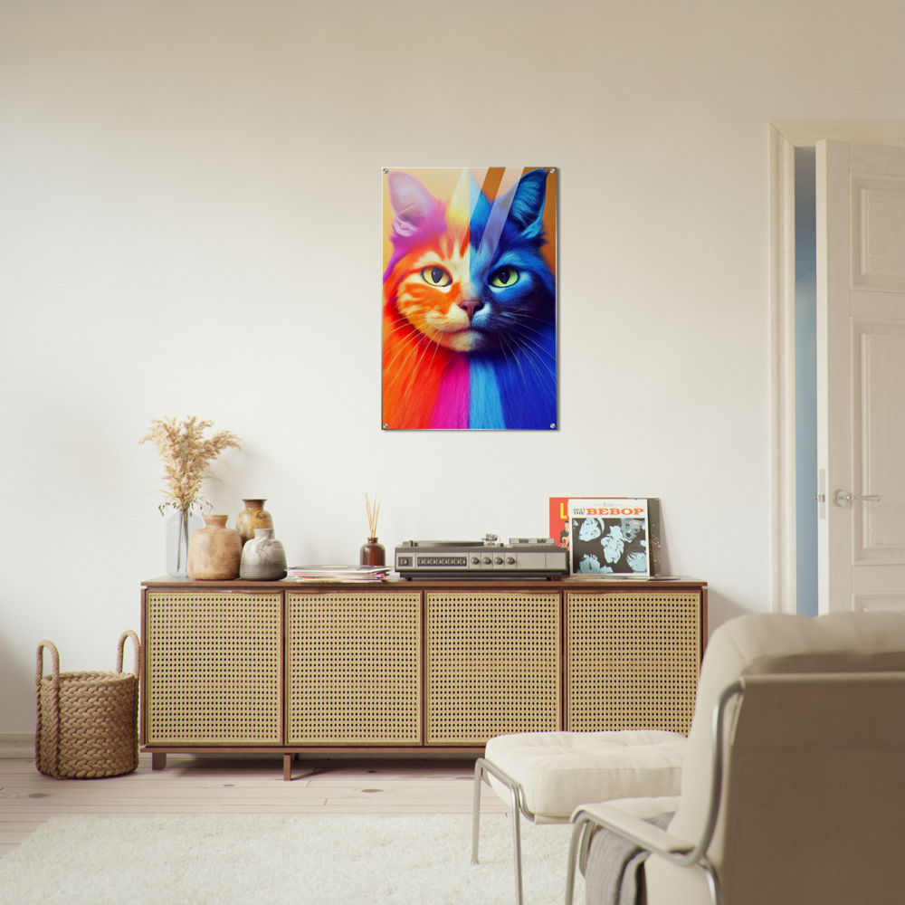 Acrylbild - Orangefarbener Stubentiger Katze "Mia" Online XXL Poster Store - 