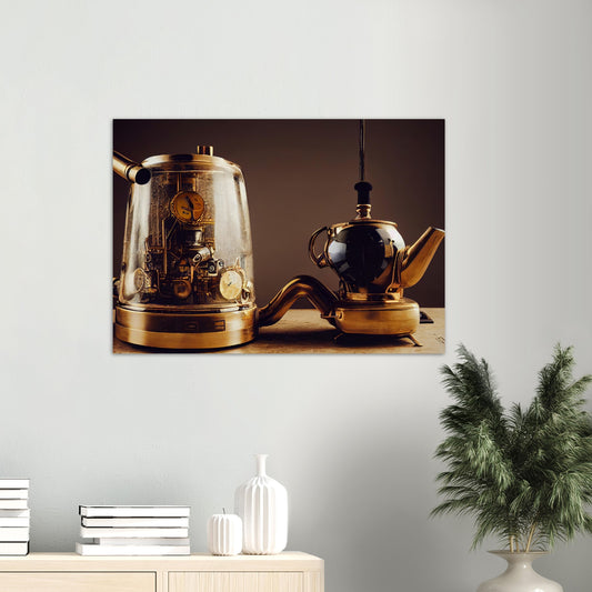 Poster in Museumsqualität - Steampunk - Coffee Maker - No.2 - Pixelboys - Wandbild - Kunstwerk - Hotelkunst - Kunst auf Postern - Fine Art - Steampunk - Future - Maschine - Poster with frame - Office Poster - Art Brand - Pixelboys - Coffee House - Restaurant Poster - Schöner Wohnen - Dekoration - Wall Art - Kunstdruck - Geschenkidee - Kunst auf Acrylglas - Future Coffee Cup - Personalisierbare Tasse - Gastro Poster -  Gewerbliche Poster - exklusiv - Gastronomie Poster - Kunst auf Acrylglas - 