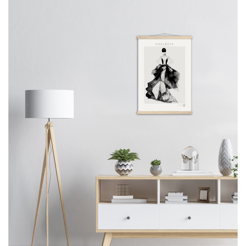 Haute Couture - Poster Set mit Leisten aus Holz - Haute Couture - No. 7 - "Rose" - Künstler: "The Unknown Artist Nb. 517" Wandbilder - Pixelboys - Atelier - Milano - Berlin - Munich - Madrid - New York - Dubai - Paris - Tokio - Rom - Lisbon - Ottawa - Melbourne -