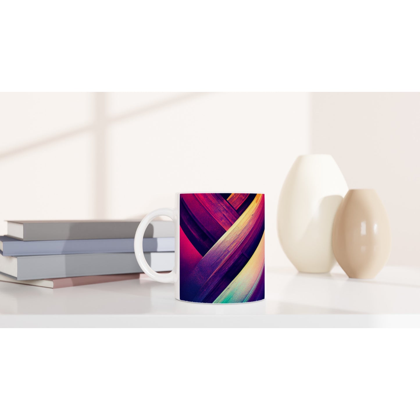 Personalisierte Tasse - Sound of silence No. 2 - Customizable Coffee Cup -  würfel - Personalized Gifts - cubus - Raum des Schweigens - Wall Art - Kunstdruck - analytischen kubismus - synthetischen Kubismus - Kugel - Pyramiden - Pablo Picasso - Juan Gris - Fernand Leger - Georges Braque - mural - Kubismus - Geschenkidee - Künstler: "John Grayst" - Atelier - Germany - Berlin - Hamburg - Colgne - France - Paris - Italy - Rom - USA - America - New York City - Los Angeles - Chicago - Madrid - Palma